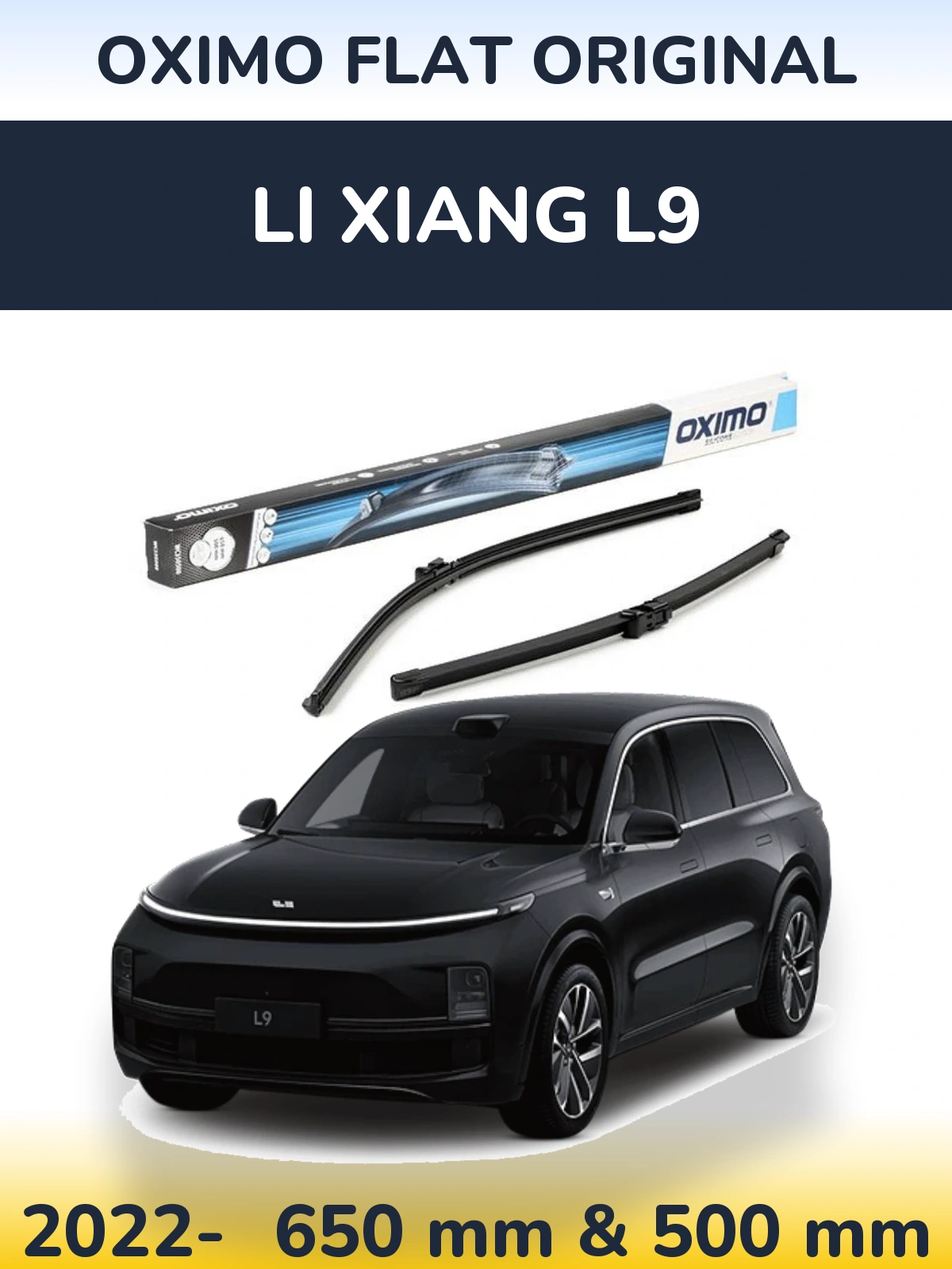 Комплект передних дворников Oximo Flat Original 650 & 500 мм для Li Xiang L9 2022-2026