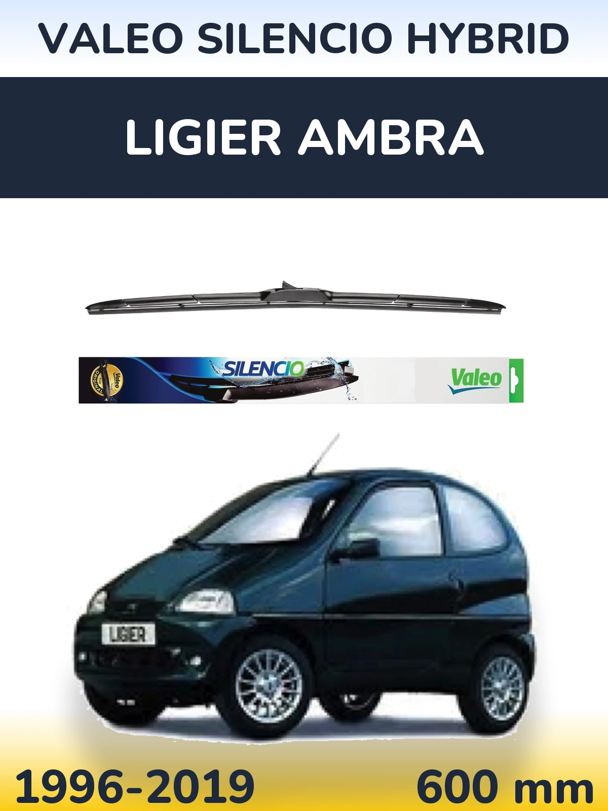 Przednia wycieraczka Valeo Silencio Hybrid 600 mm do Ligier Ambra 1996-2019