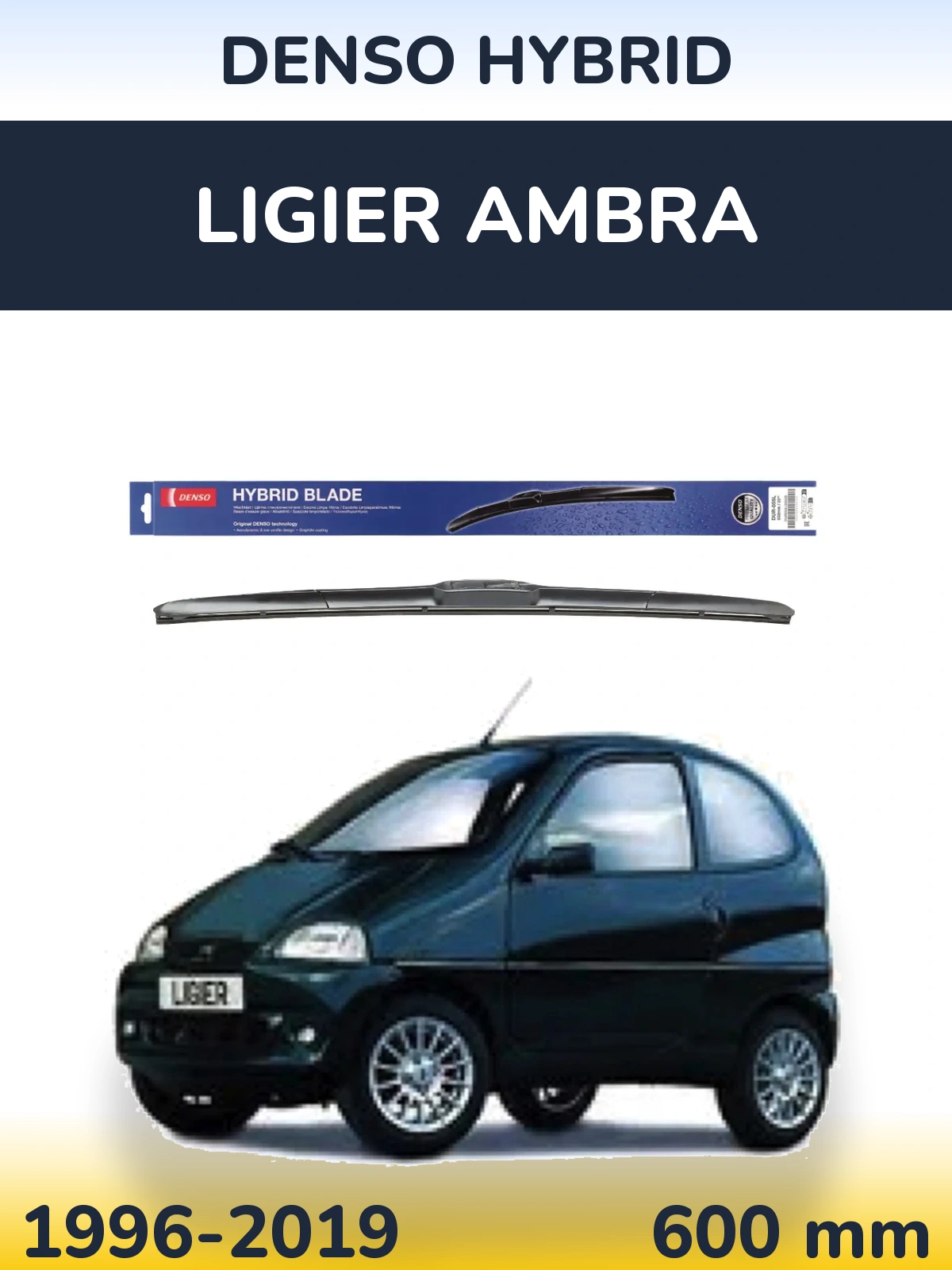 Przednia wycieraczka Denso Hybrid 600 mm do Ligier Ambra 1996-2019