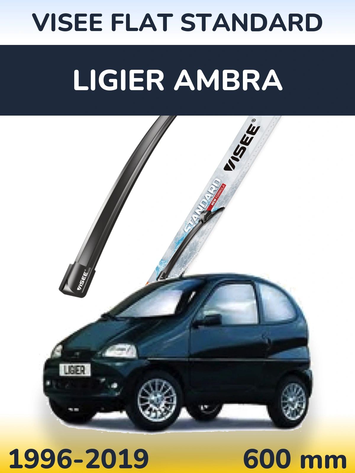 Передня щітка VISEE FLAT STANDARD 600 мм для Ligier Ambra 1996-2019