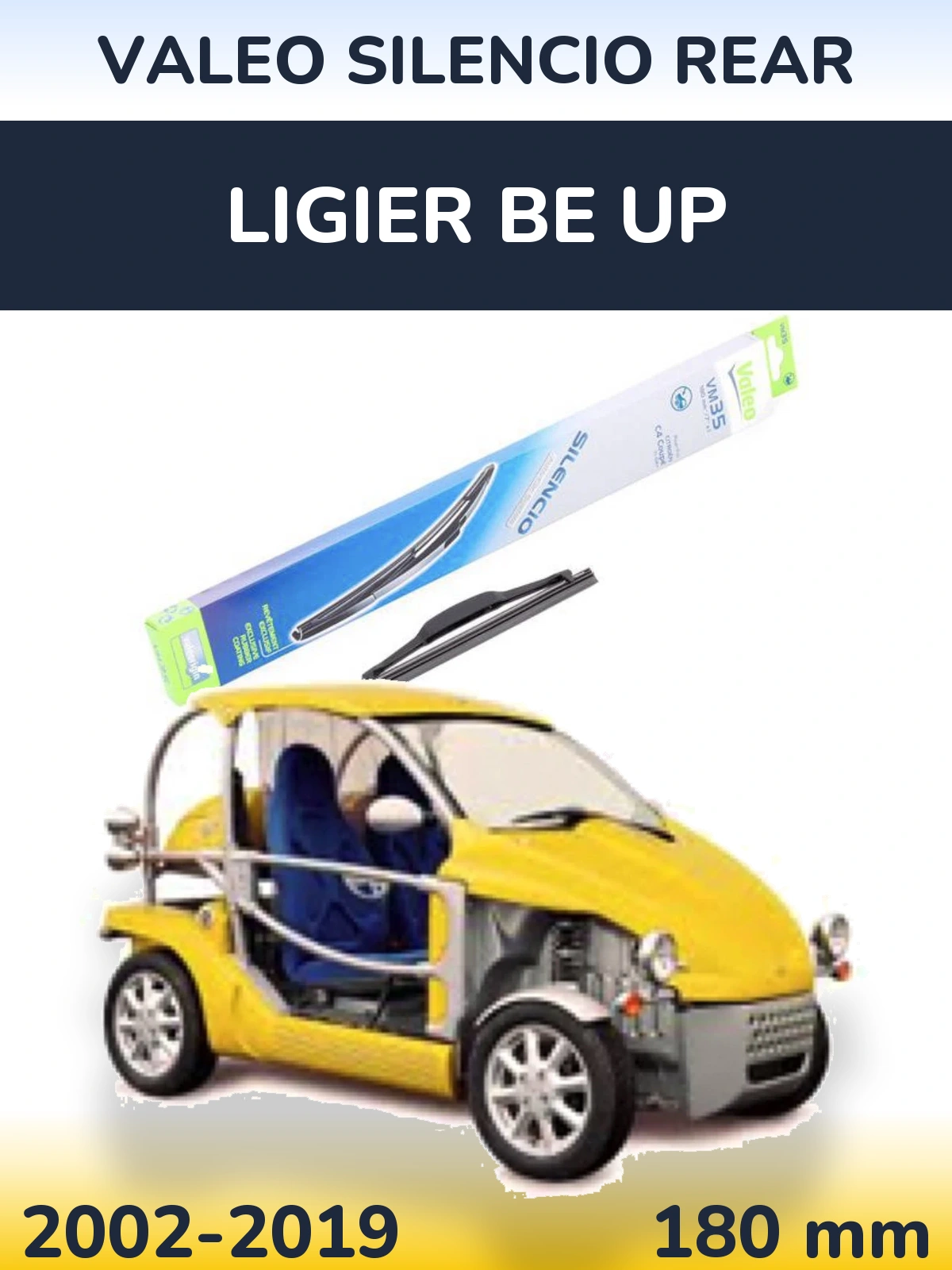 Задний дворник Valeo Silencio Rear 180 мм для Ligier Be Up 2002-2019