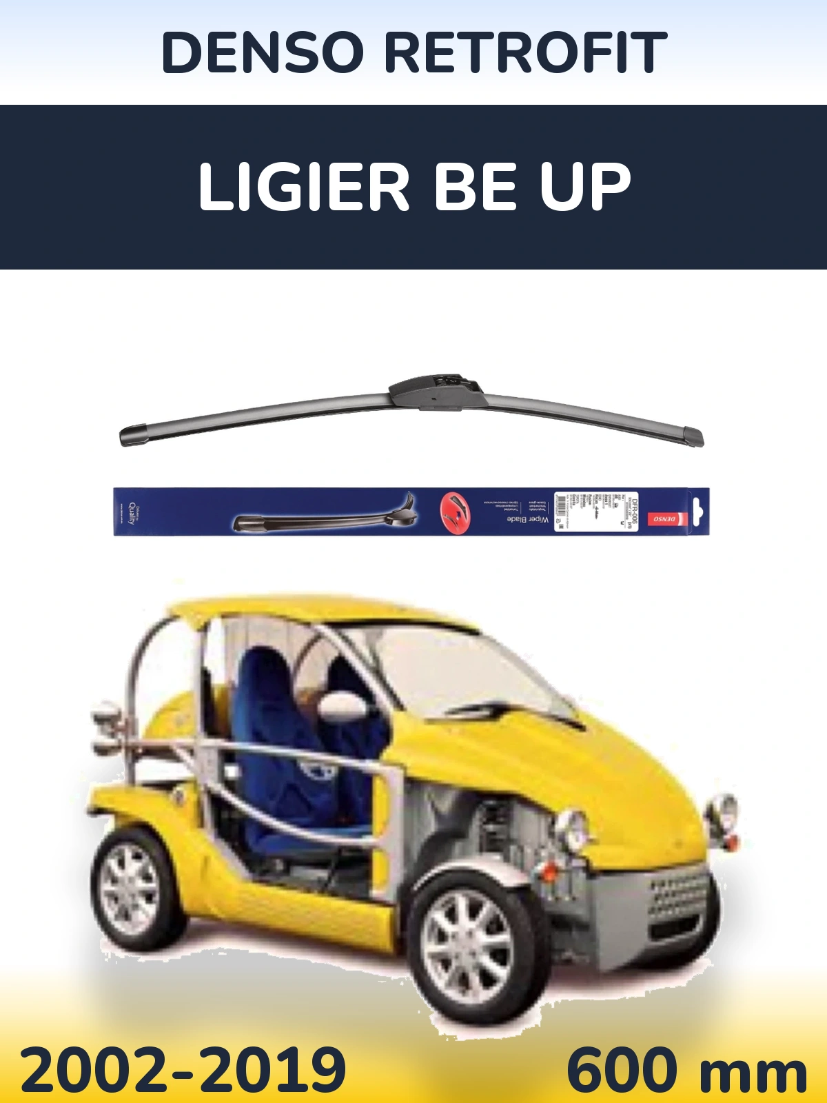 Передня щітка Denso Retrofit 600 мм для Ligier Be Up 2002-2019