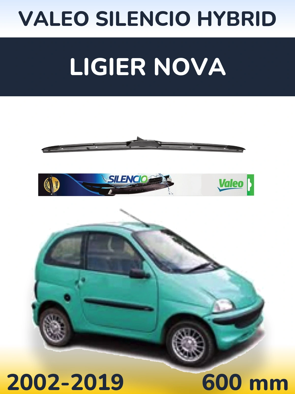 Przednia wycieraczka Valeo Silencio Hybrid 600 mm do Ligier Nova 2002-2019