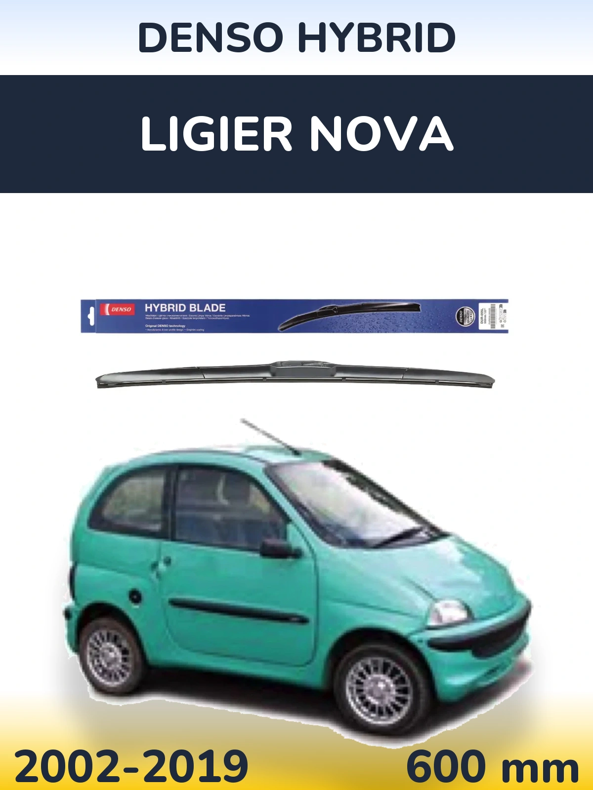 Передний дворник Denso Hybrid 600 мм для Ligier Nova 2002-2019
