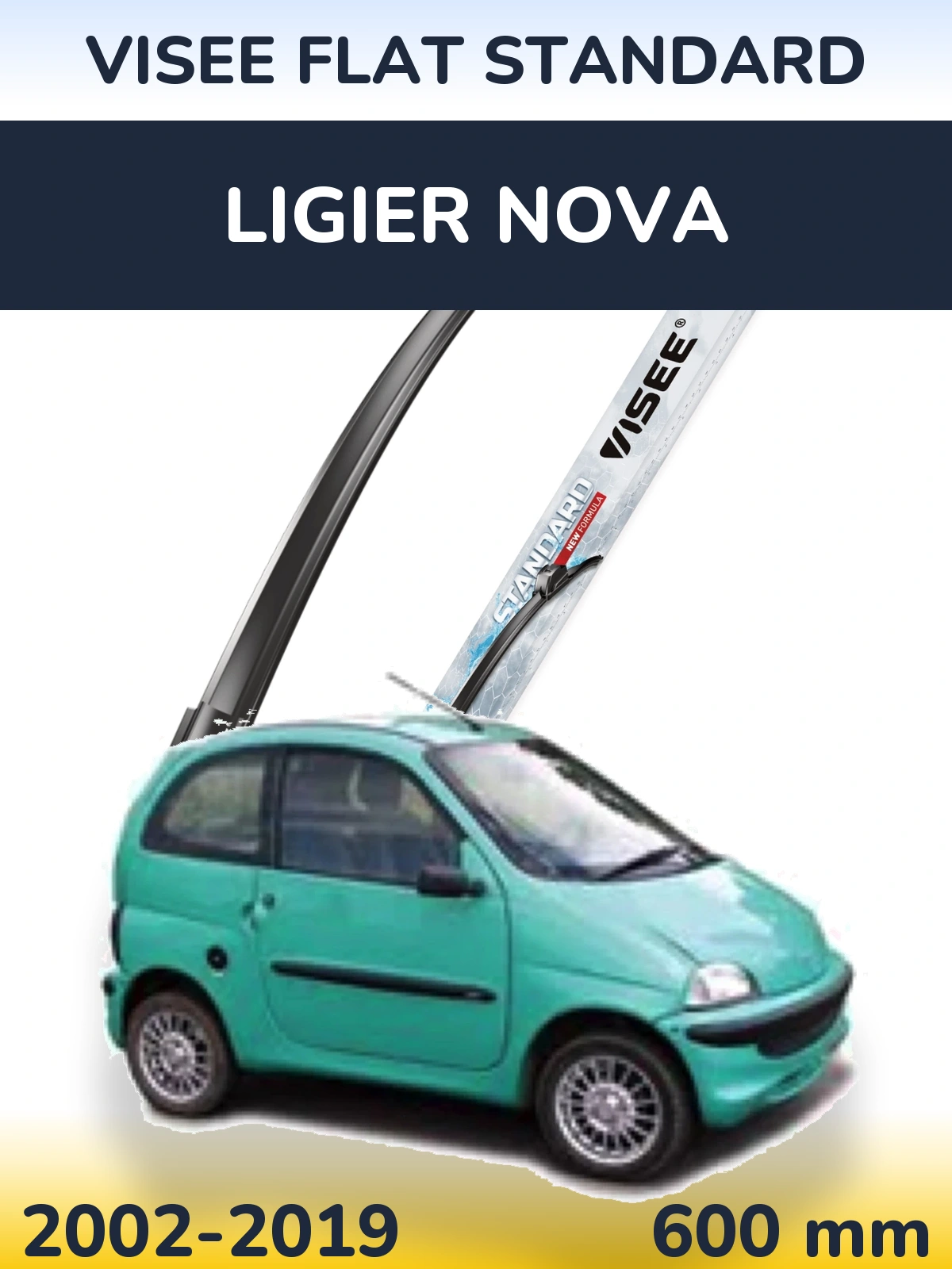Przednia wycieraczka VISEE FLAT STANDARD 600 mm do Ligier Nova 2002-2019