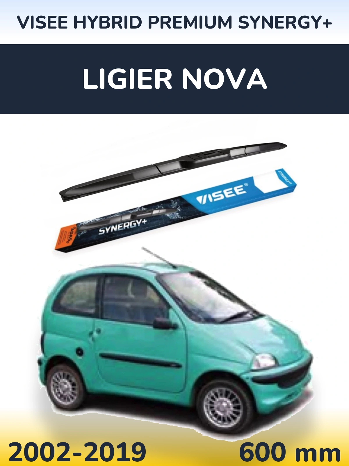 Przednia wycieraczka VISEE HYBRID PREMIUM SYNERGY+ 600 mm do Ligier Nova 2002-2019