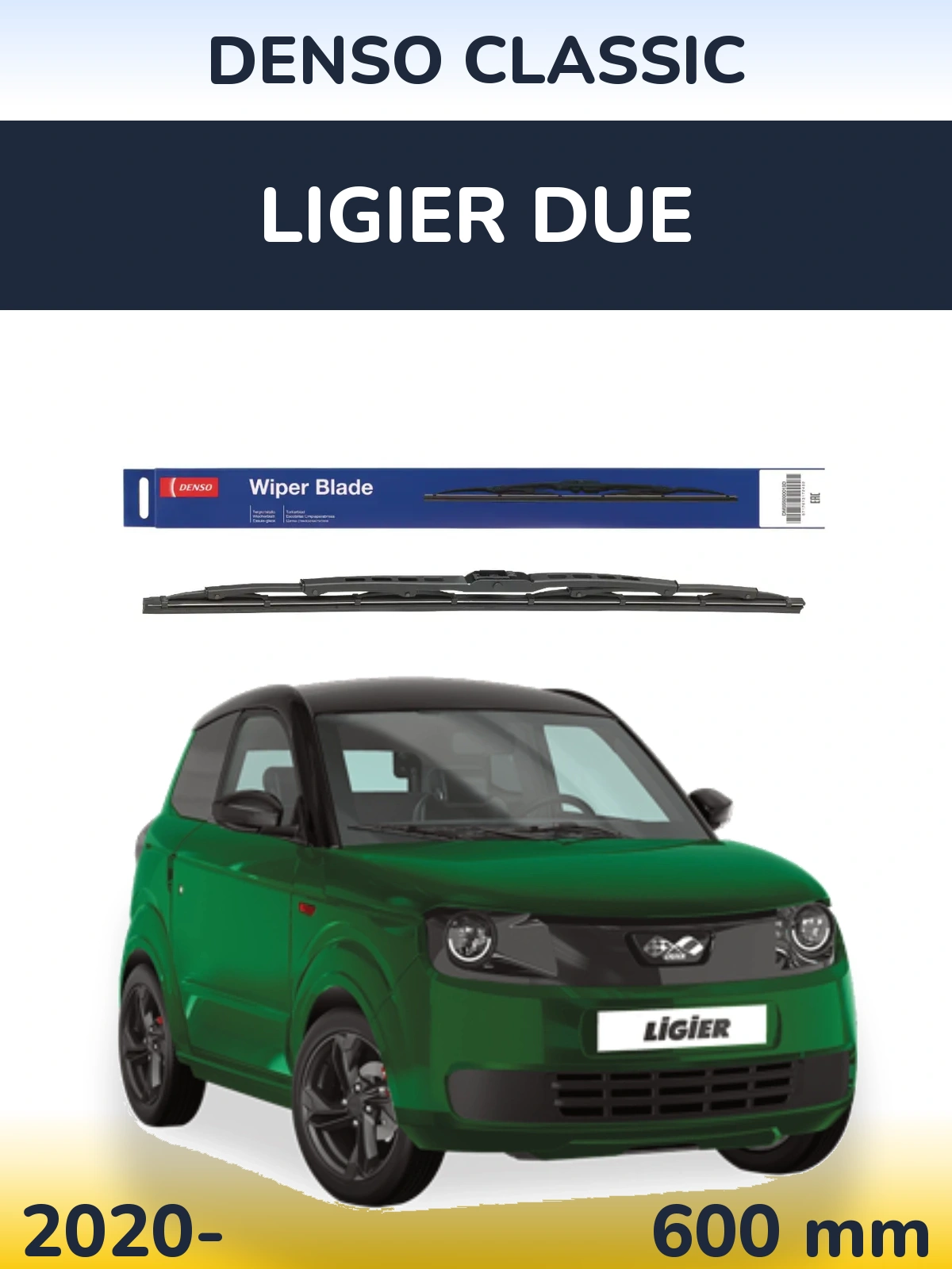 Przednia wycieraczka Denso Classic 600 mm do Ligier Due 2020-2026