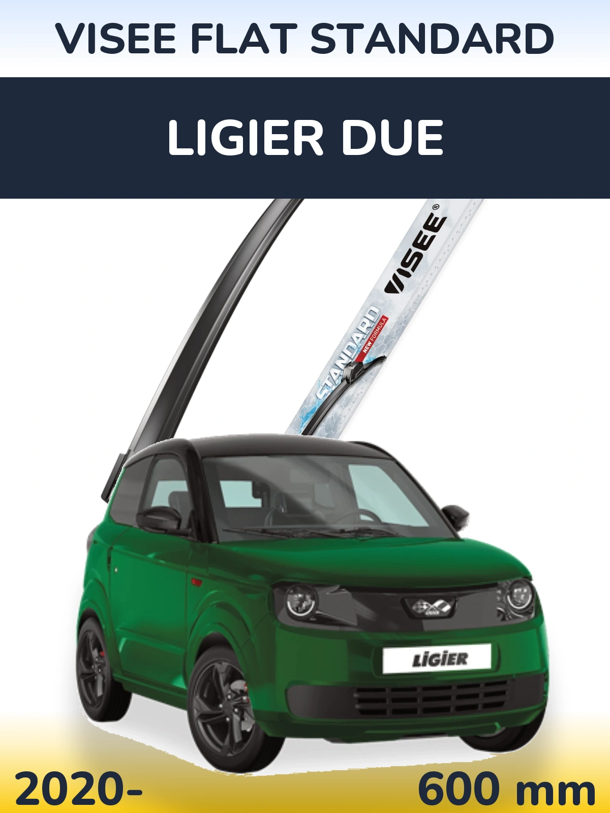 Передний дворник VISEE FLAT STANDARD 600 мм для Ligier Due 2020-2026