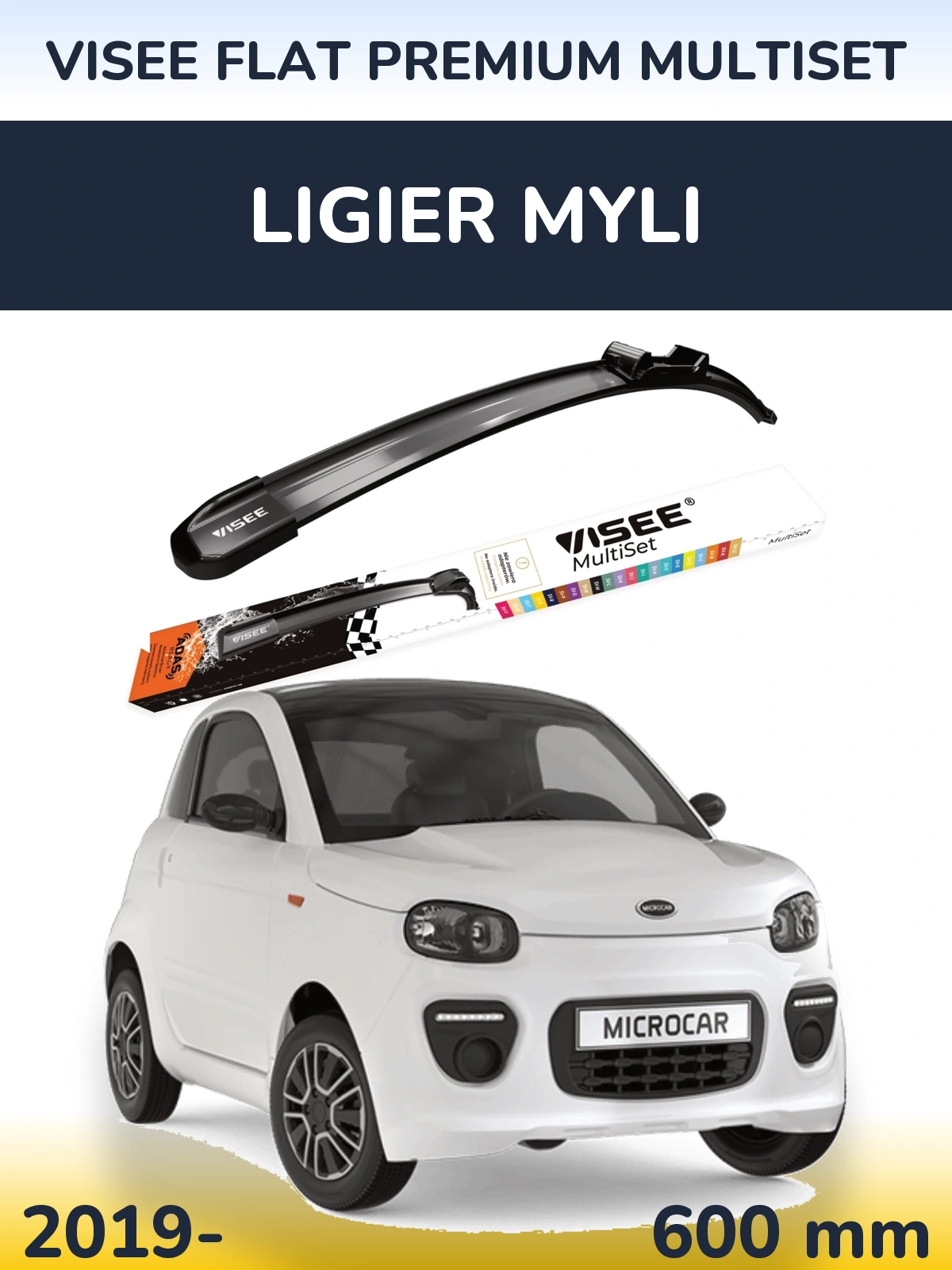 Przednia wycieraczka VISEE FLAT PREMIUM MultiSet 600 mm do Ligier Myli 2019-2026