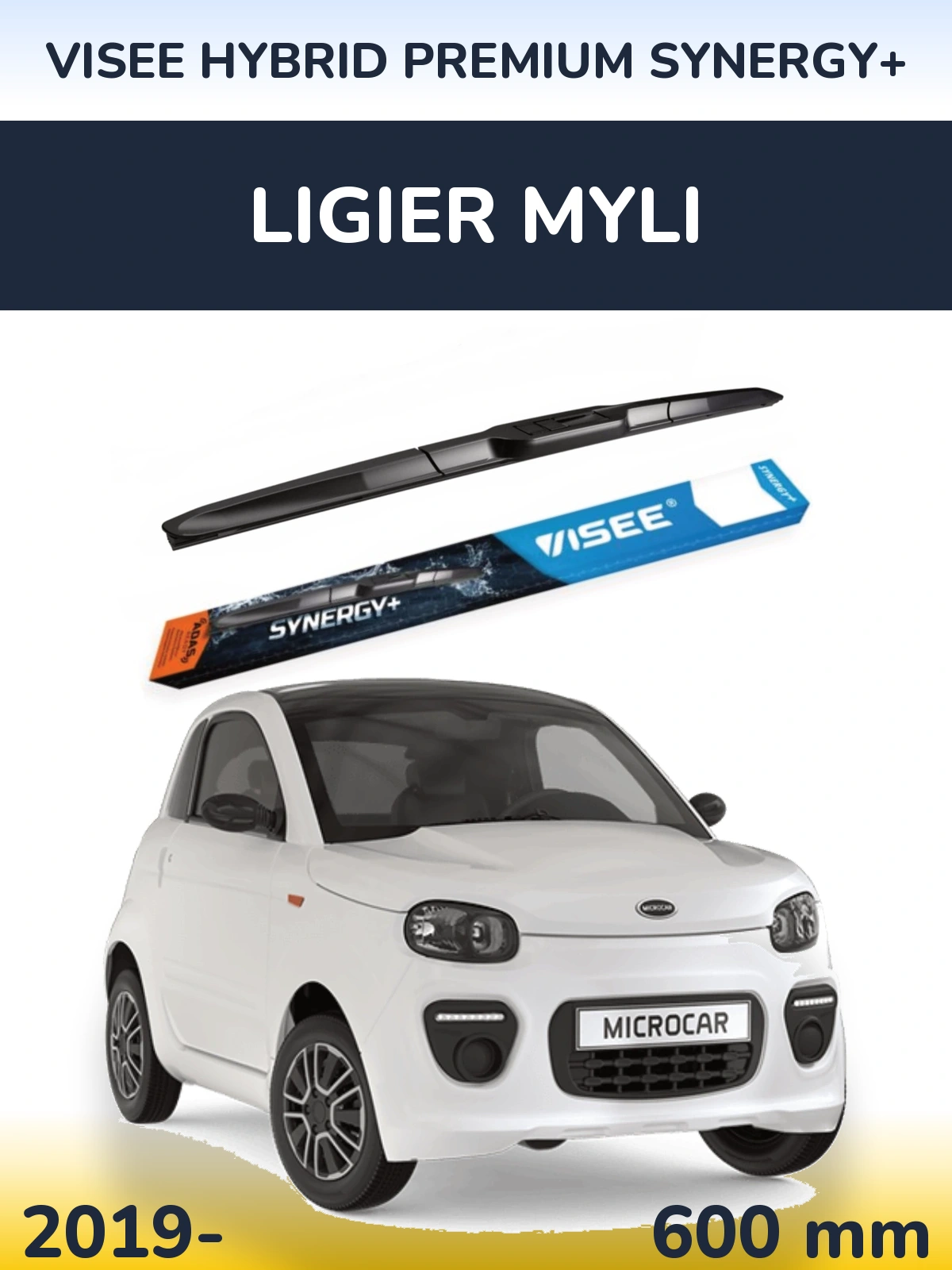 Przednia wycieraczka VISEE HYBRID PREMIUM SYNERGY+ 600 mm do Ligier Myli 2019-2026