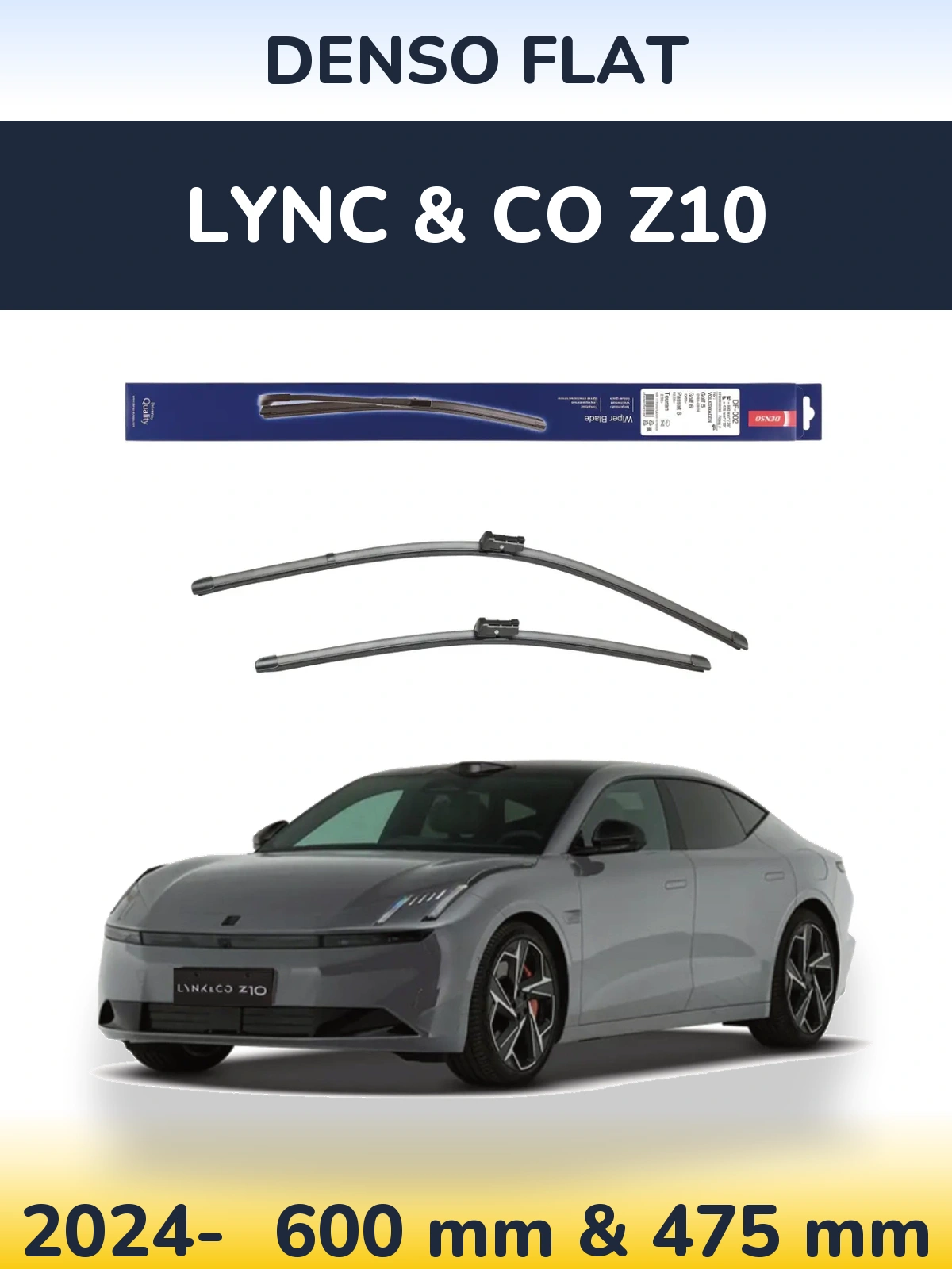 Komplet przednich wycieraczek Denso Flat 600 & 475 mm do Lync & Co Z10 2024-2026
