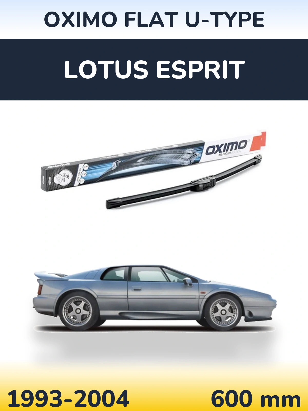 Передний дворник Oximo Flat U-type 600 мм для Lotus Esprit 1993-2004