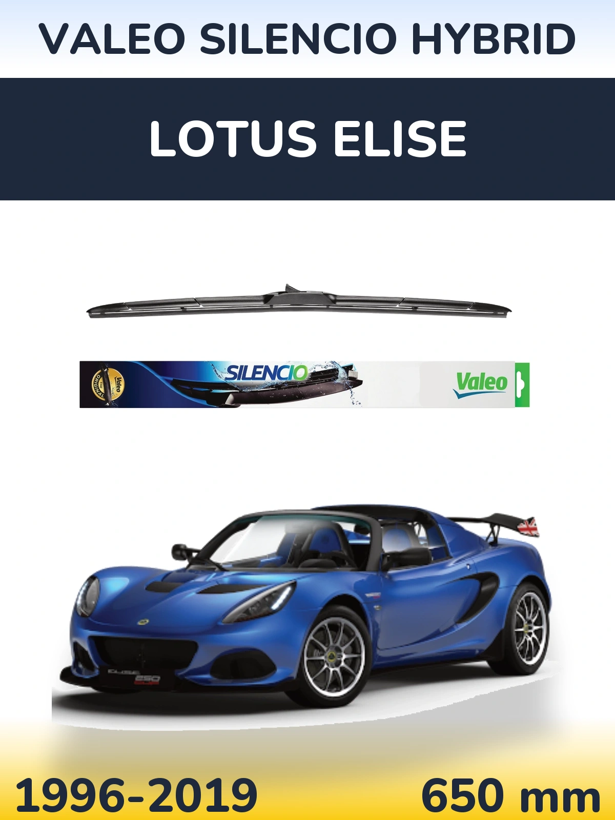 Przednia wycieraczka Valeo Silencio Hybrid 650 mm do Lotus Elise 1996-2019