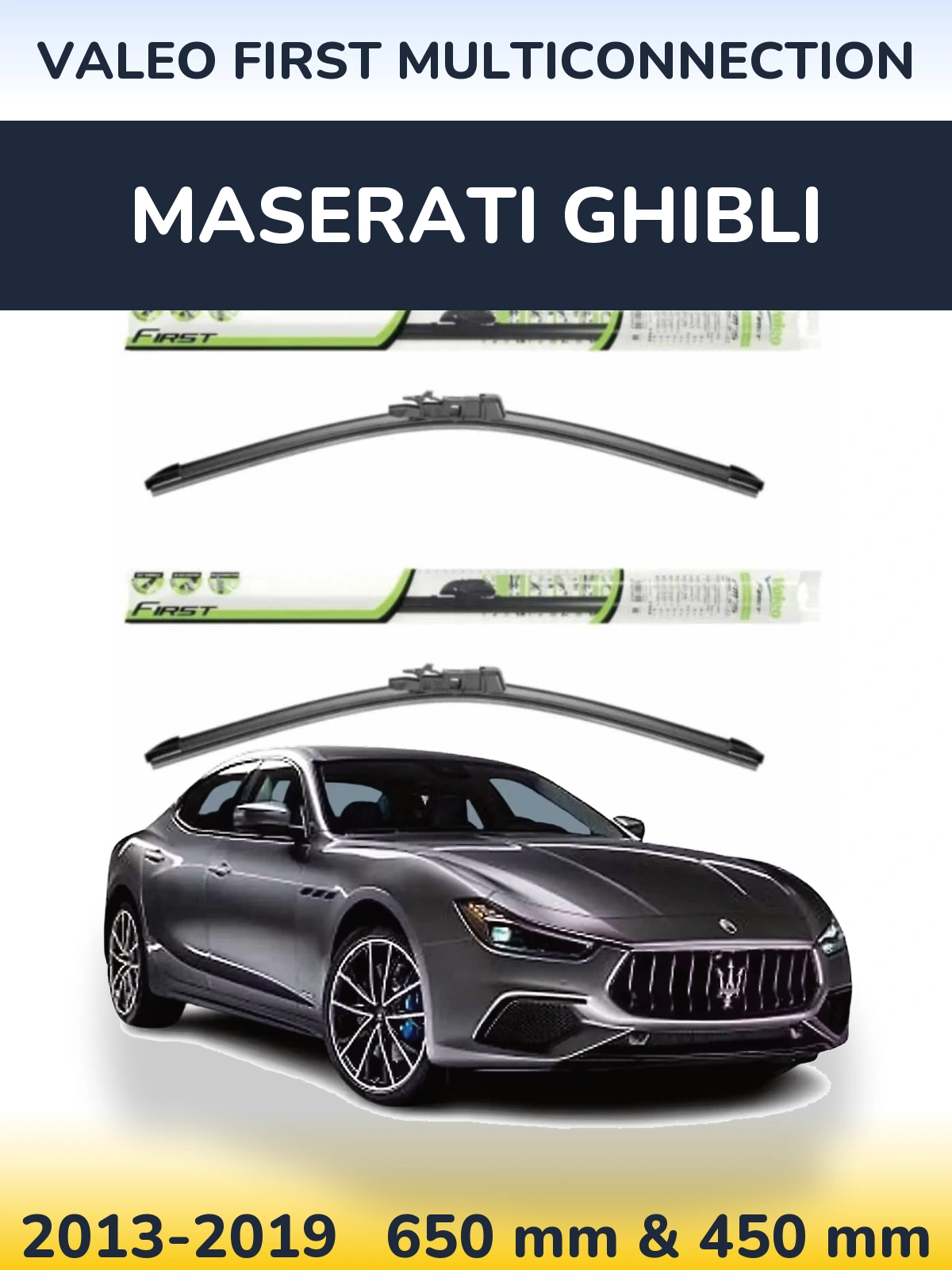 Комплект передних дворников Valeo First MultiConnection 650 & 450 мм для Maserati Ghibli 2013-2019