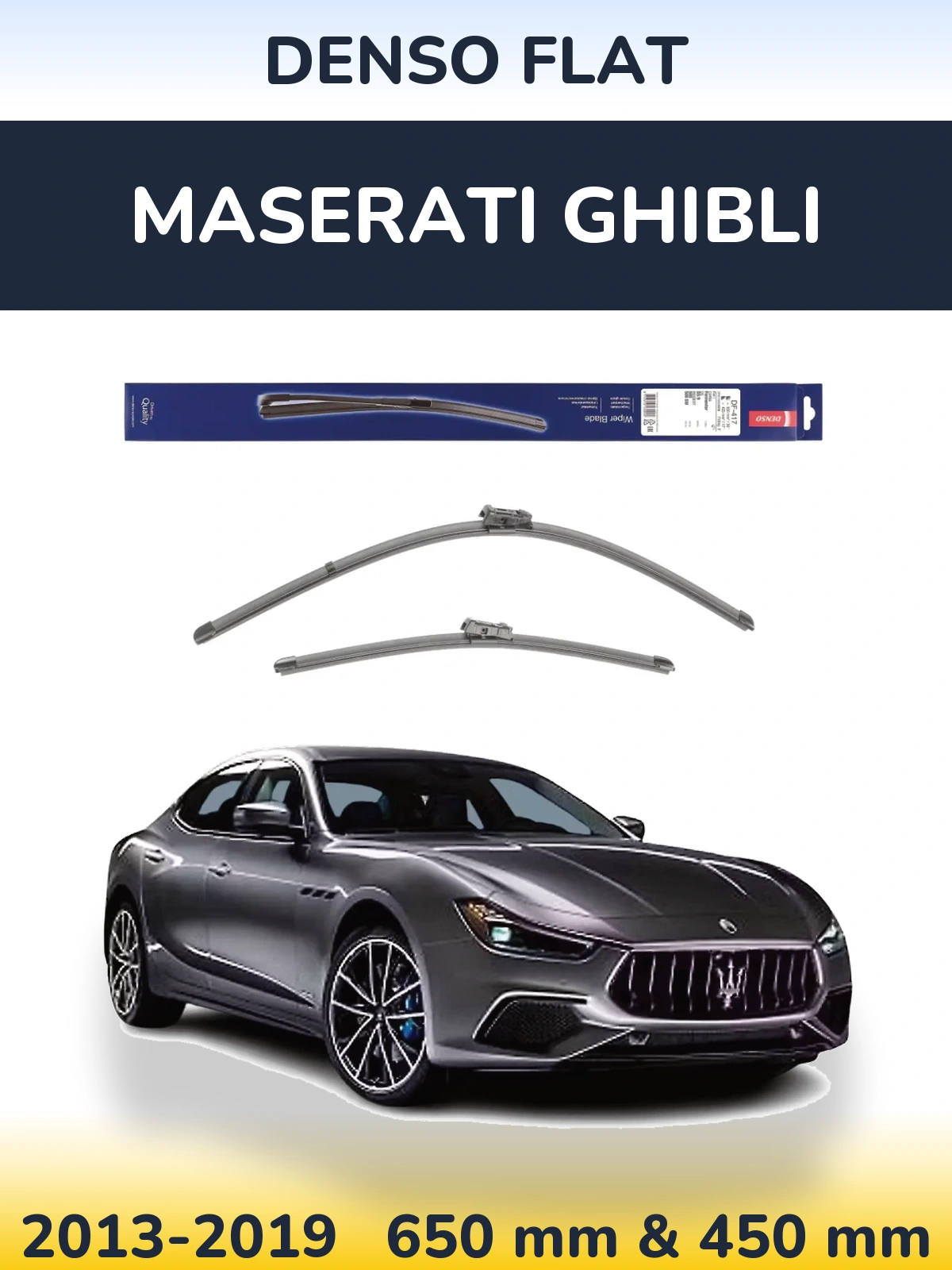 Комплект передних дворников Denso Flat 650 & 450 мм для Maserati Ghibli 2013-2019