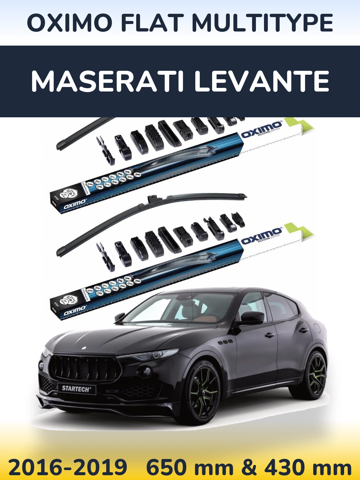 Комплект передних дворников Oximo Flat MultiТипe 650 & 430 мм для Maserati Levante 2016-2019
