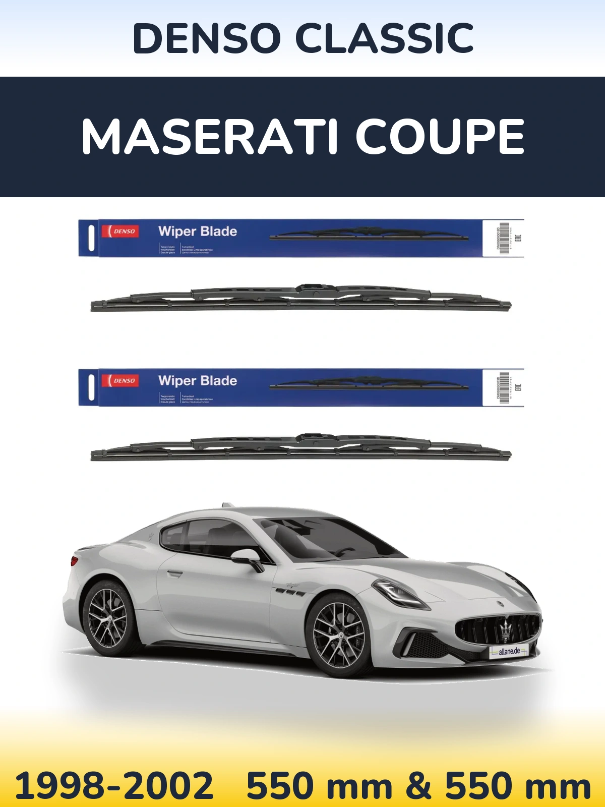 Komplet przednich wycieraczek Denso Classic 550 & 550 mm do Maserati Coupe 1998-2002
