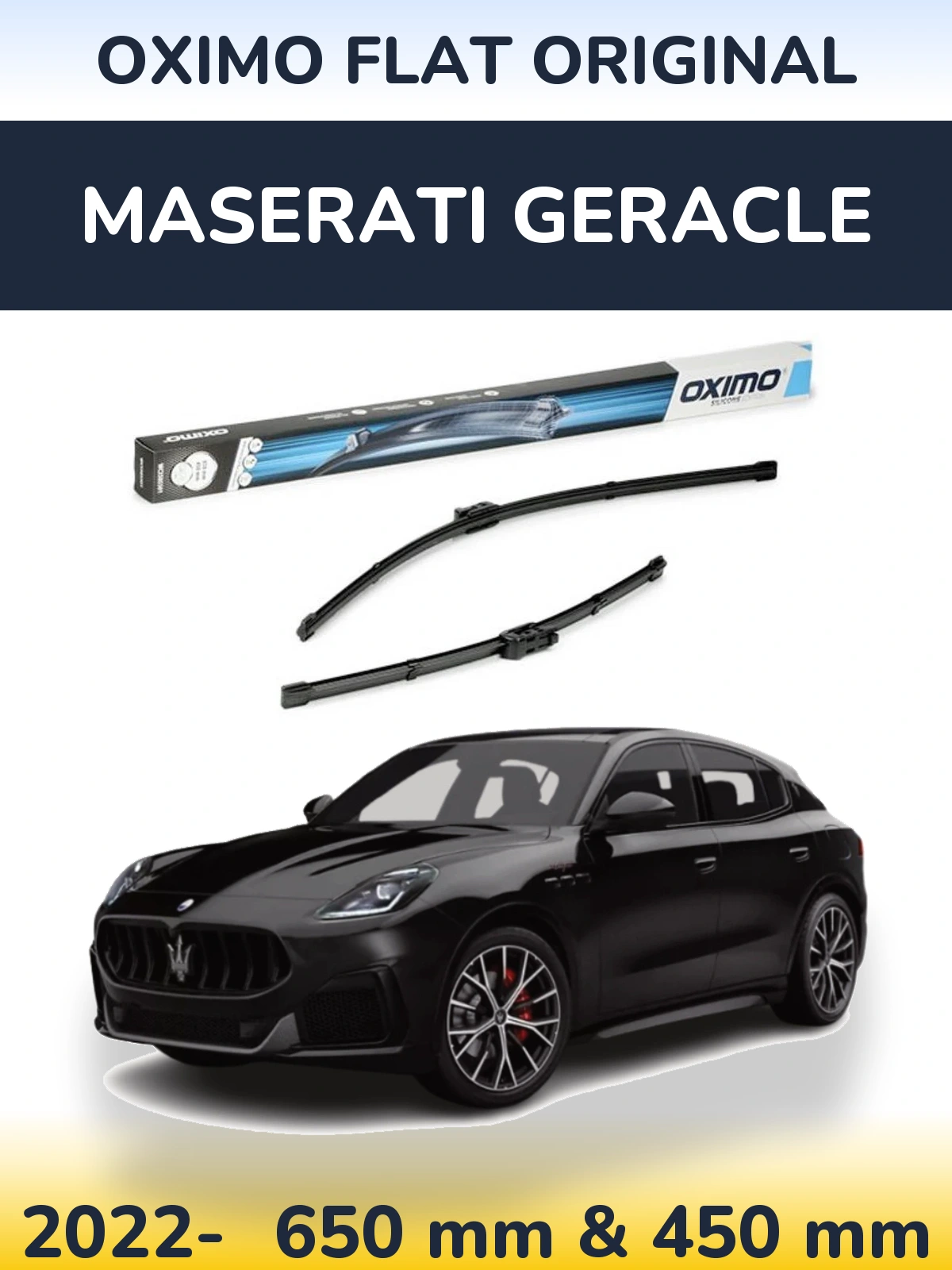Комплект передніх щіток Oximo Flat Original 650 & 450 мм для Maserati Geracle 2022-2026