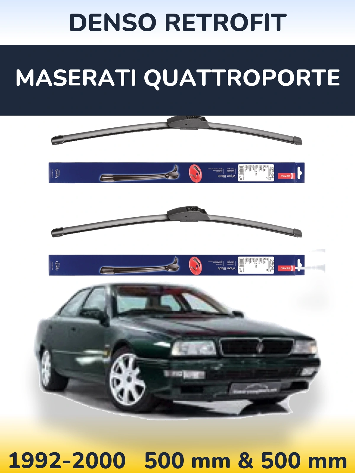 Комплект передних дворников Denso Retrofit 500 & 500 мм для Maserati Quattroporte 1992-2000