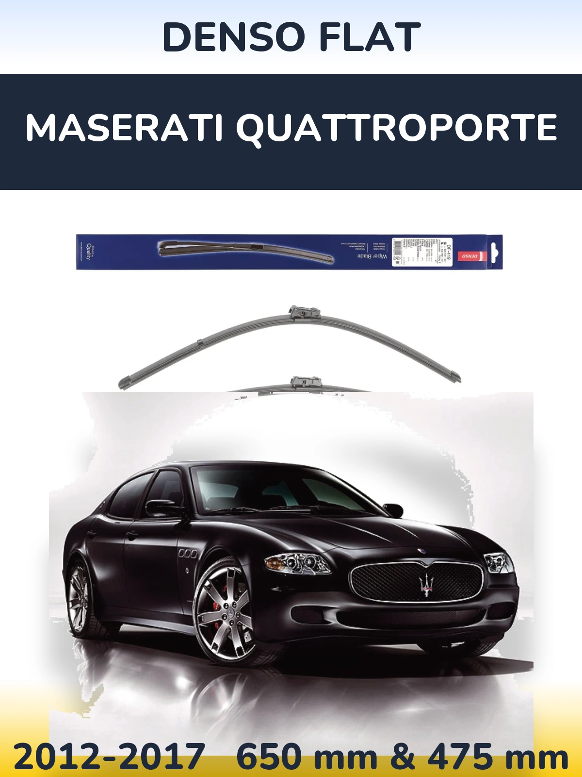 Комплект передніх щіток Denso Flat 650 & 475 мм для Maserati Quattroporte 2012-2017