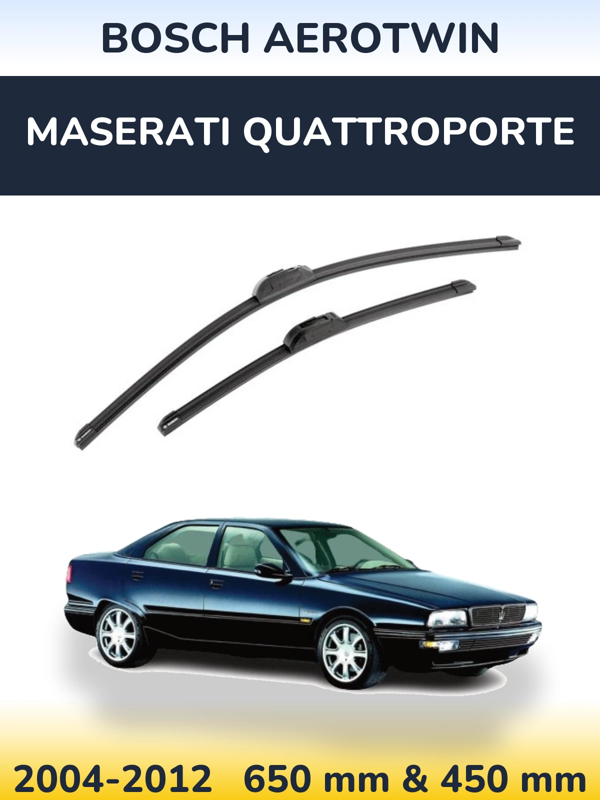 Комплект передніх щіток BOSCH AeroTwin 650 & 450 мм для Maserati Quattroporte 2004-2012