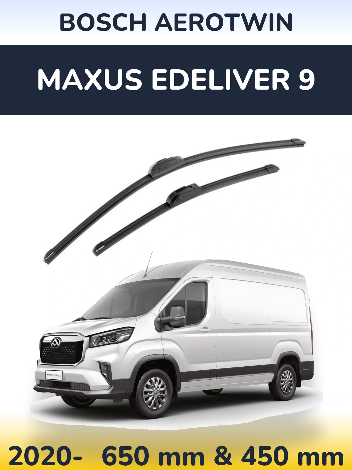 Komplet przednich wycieraczek BOSCH AeroTwin 650 & 450 mm do Maxus eDeliver 9 2020-2026