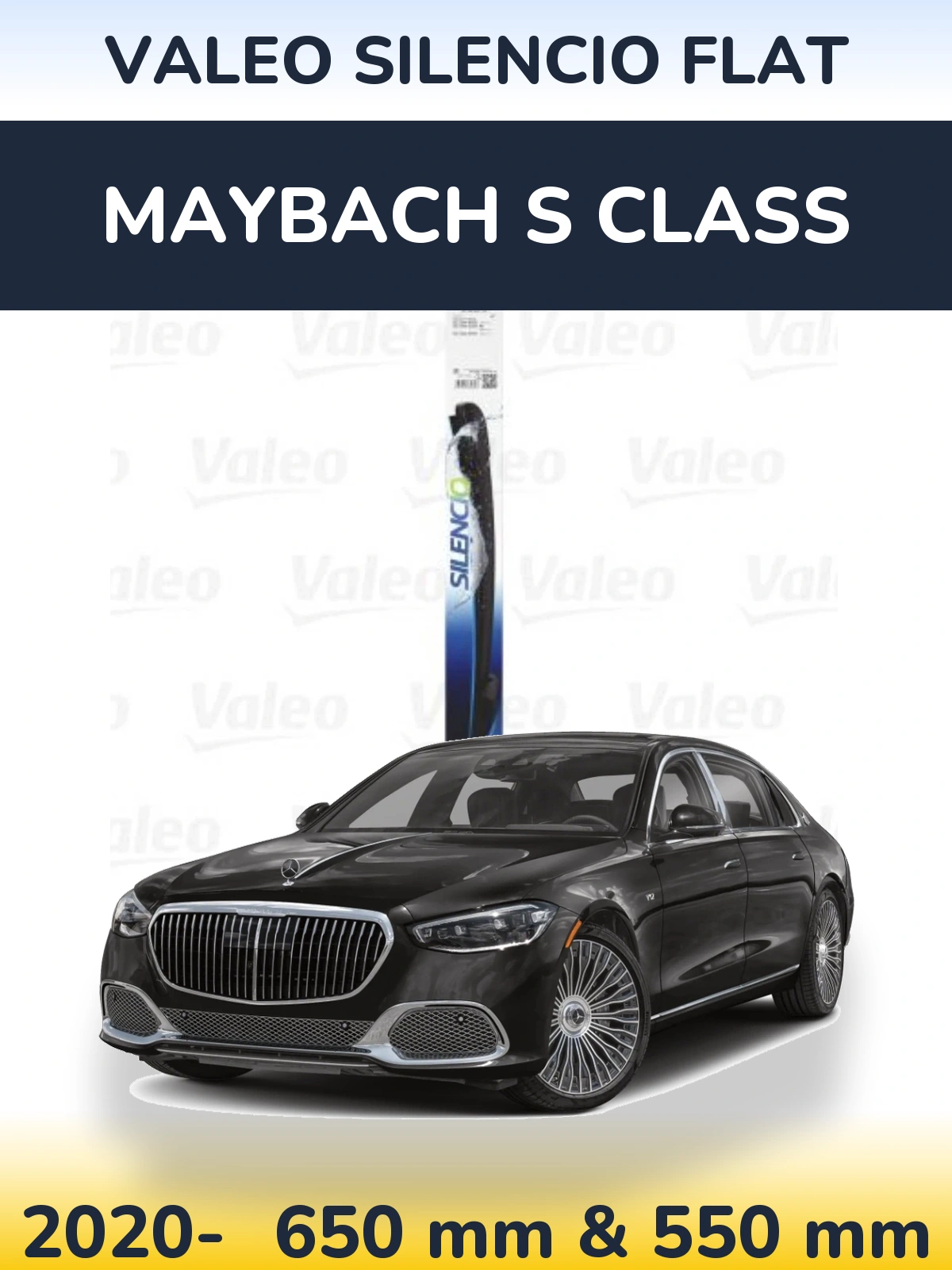 Komplet przednich wycieraczek Valeo Silencio Flat 650 & 550 mm do Maybach Klasa S 2020-2026