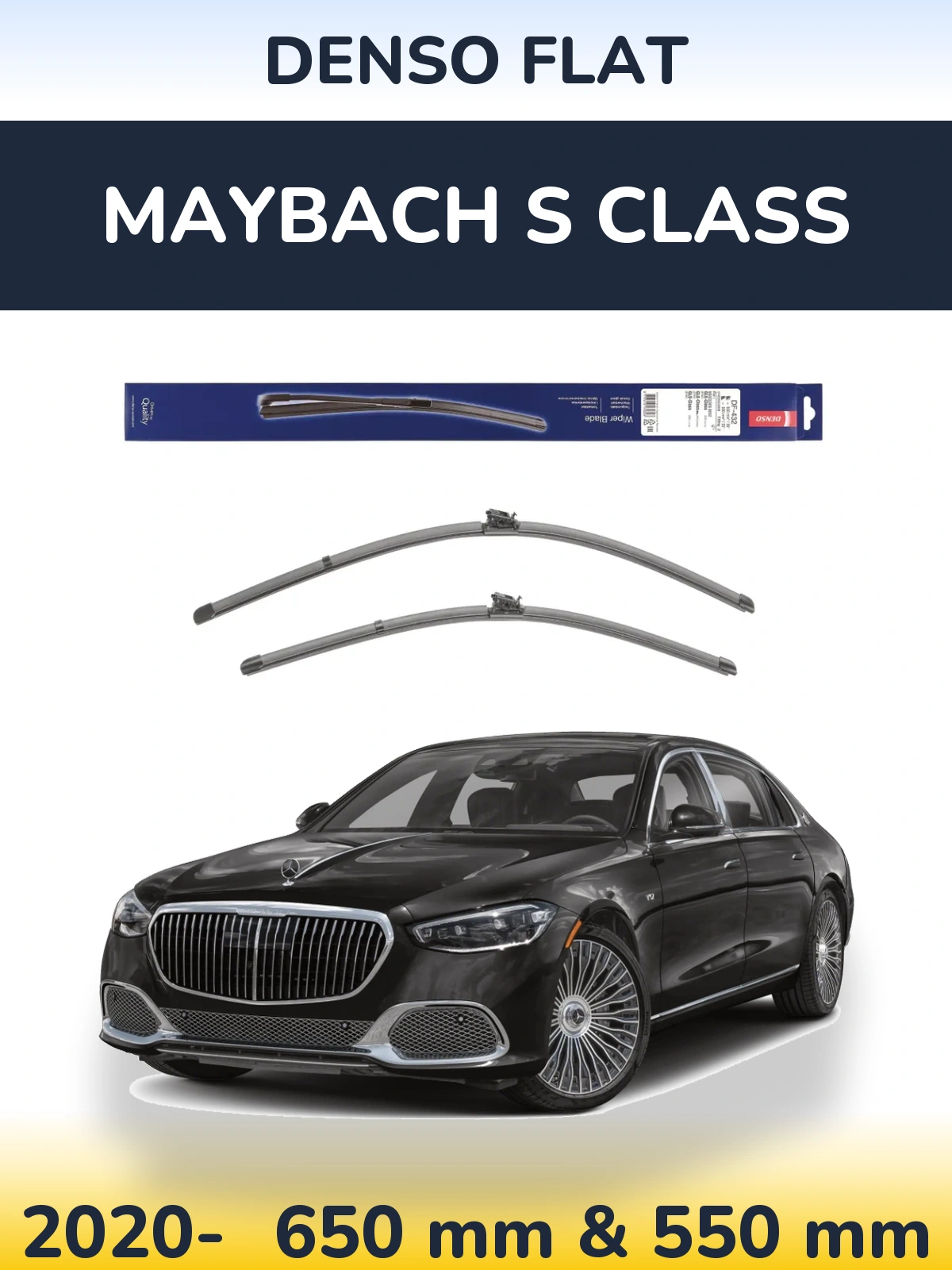 Komplet przednich wycieraczek Denso Flat 650 & 550 mm do Maybach Klasa S 2020-2026