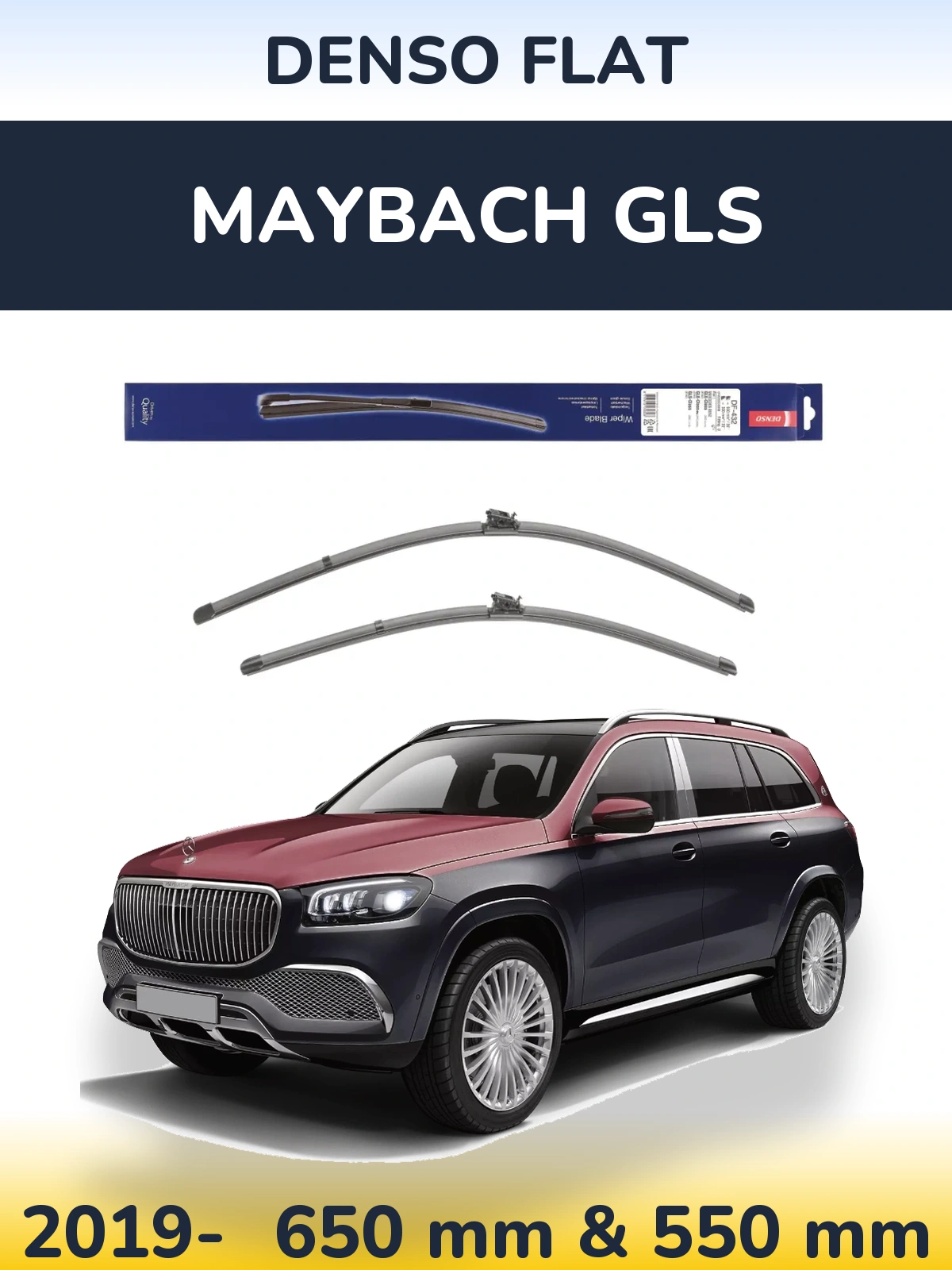 Komplet przednich wycieraczek Denso Flat 650 & 550 mm do Maybach GLS 2019-2026