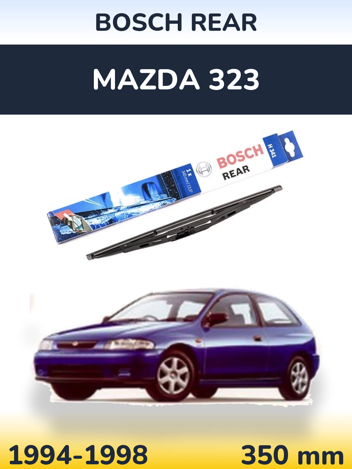 Rear wiper blade BOSCH Rear 340 mm for Mazda 323 1994-1998