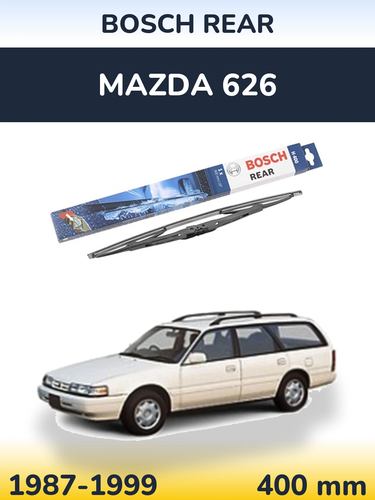 Rear wiper blade BOSCH Rear 400 mm for Mazda 626 1987-1999