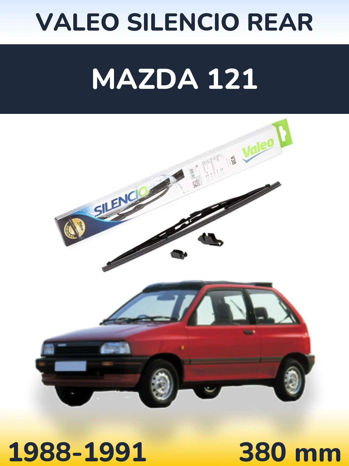 Tylna wycieraczka Valeo Silencio Rear 380 mm do Mazda 121 1988-1991