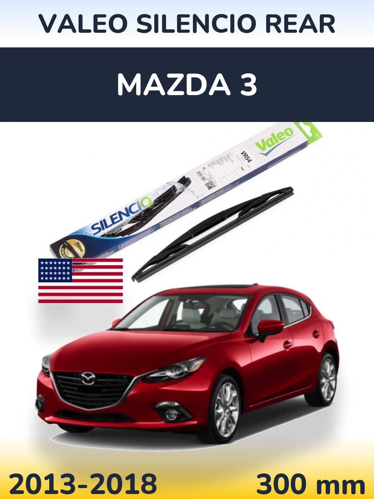 Задний дворник Valeo Silencio Rear 300 мм для Mazda 3 2013-2018