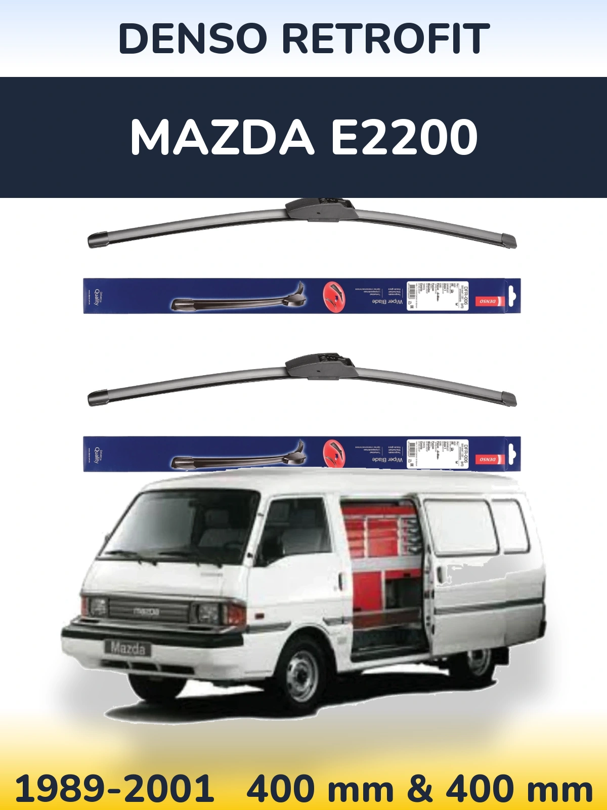 Komplet przednich wycieraczek Denso Retrofit 400 & 400 mm do Mazda E2200 1989-2001
