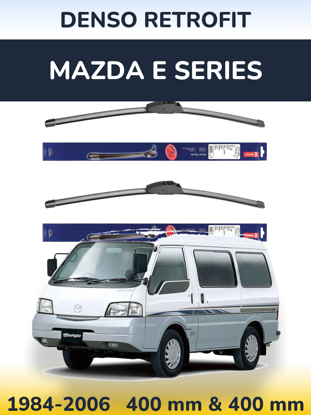 Komplet przednich wycieraczek Denso Retrofit 400 & 400 mm do Mazda E Series 1984-2006