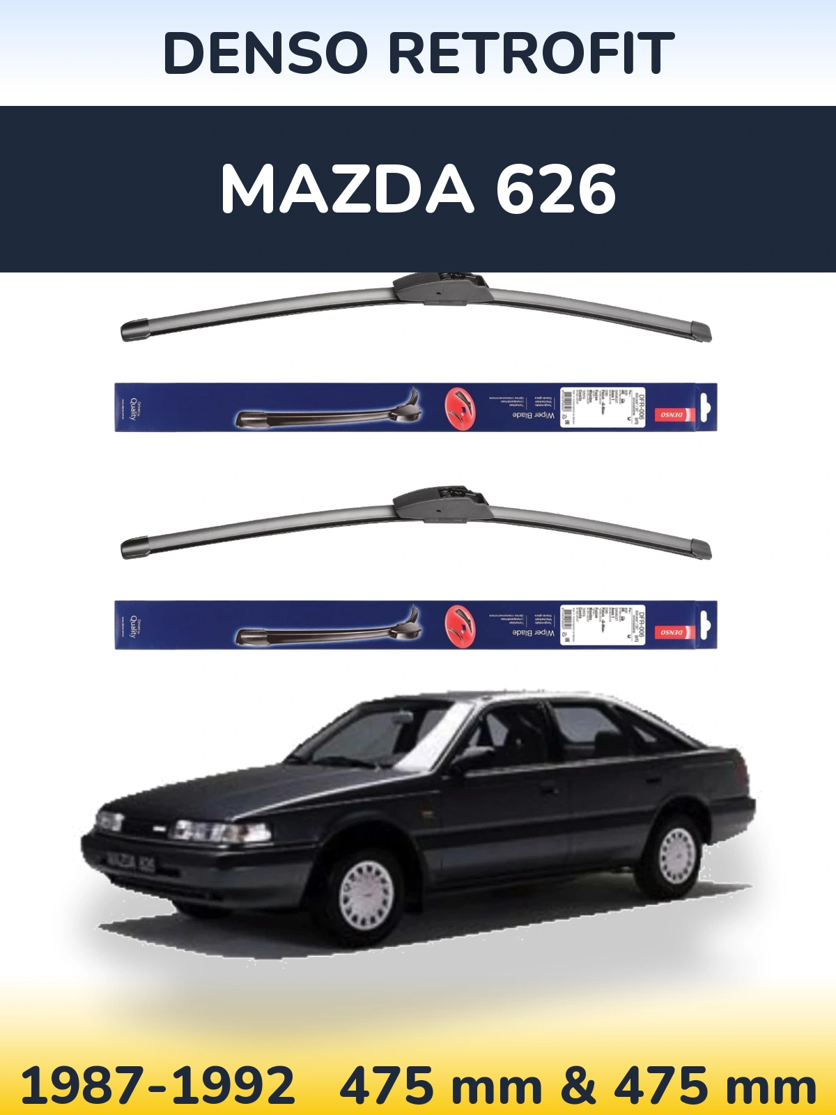 Комплект передних дворников Denso Retrofit 475 & 475 мм для Mazda 626 1987-1992