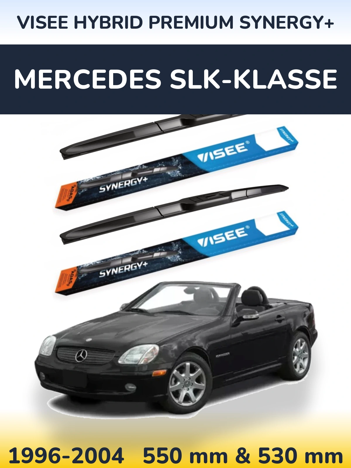 Komplet przednich wycieraczek VISEE HYBRID PREMIUM SYNERGY+ 550 & 530 mm do Mercedes SLK-Klasse 1996-2004