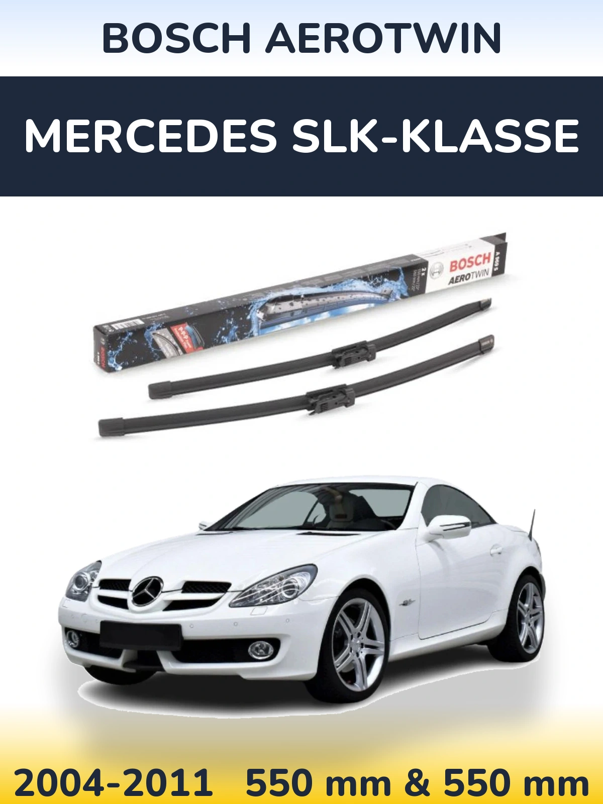 Komplet przednich wycieraczek BOSCH AeroTwin 550 & 550 mm do Mercedes SLK-Klasse 2004-2011