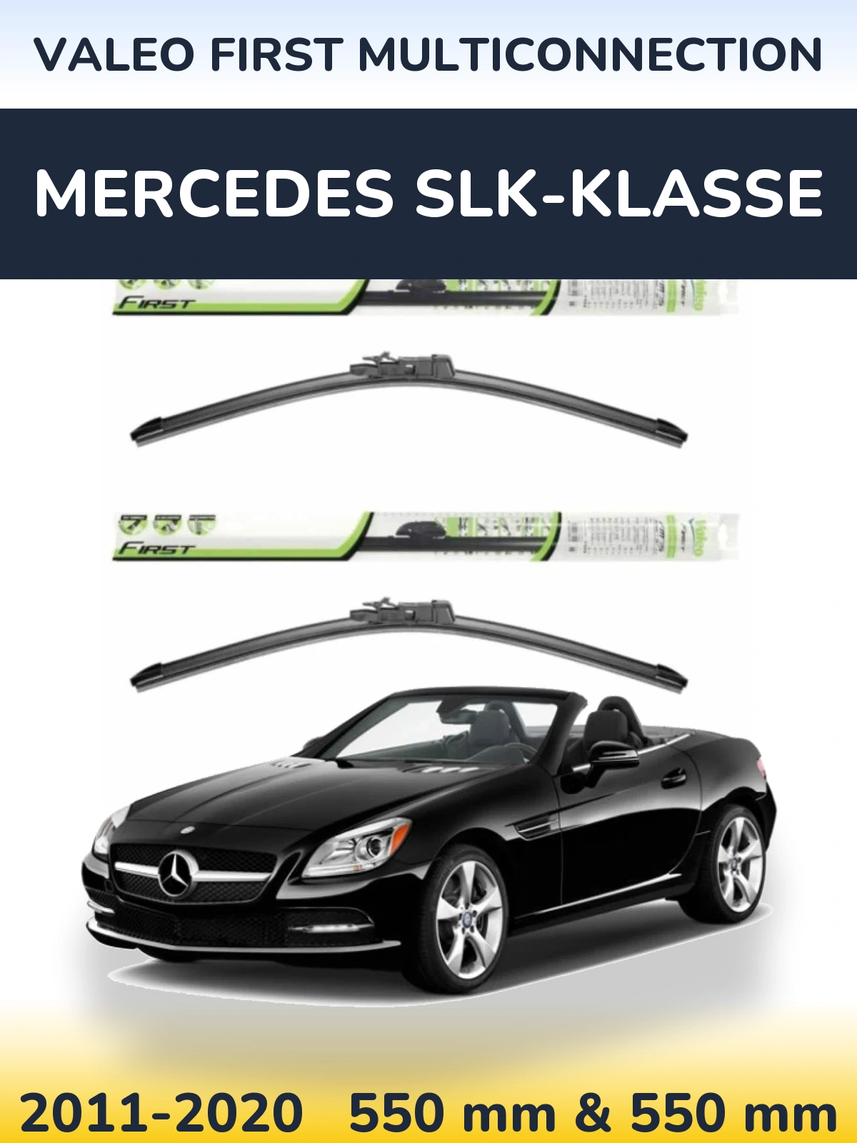 Комплект передних дворников Valeo First MultiConnection 550 & 550 мм для Mercedes SLK-Klasse 2011-2020