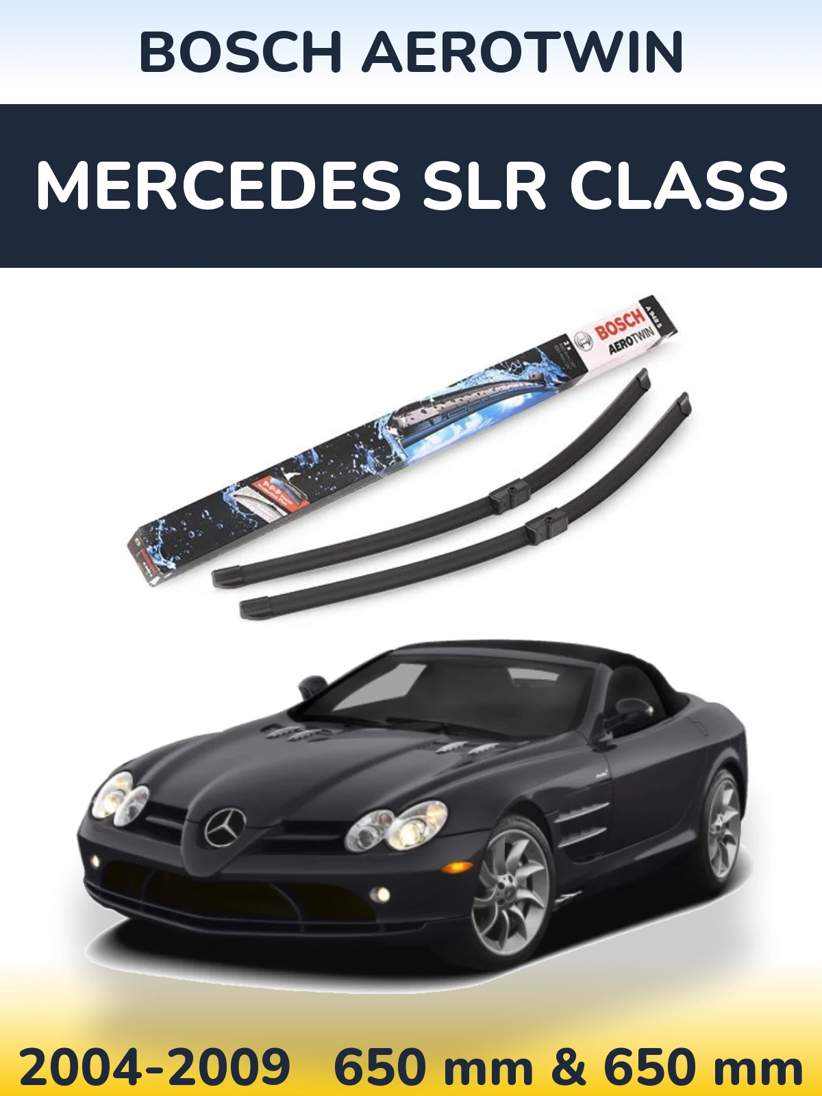 Комплект передніх щіток BOSCH AeroTwin 650 & 650 мм для Mercedes SLR Class 2004-2009