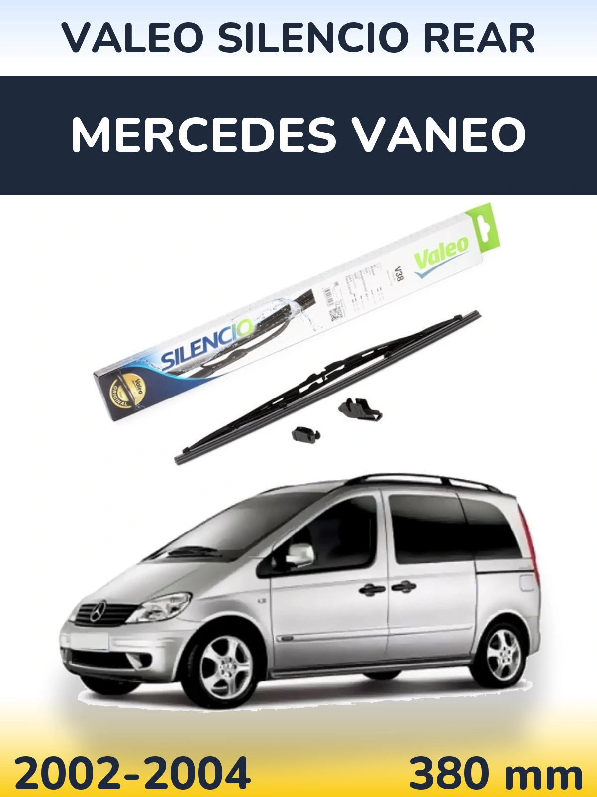 Rear wiper blade Valeo Silencio Rear 380 mm for Mercedes Vaneo 2002-2004
