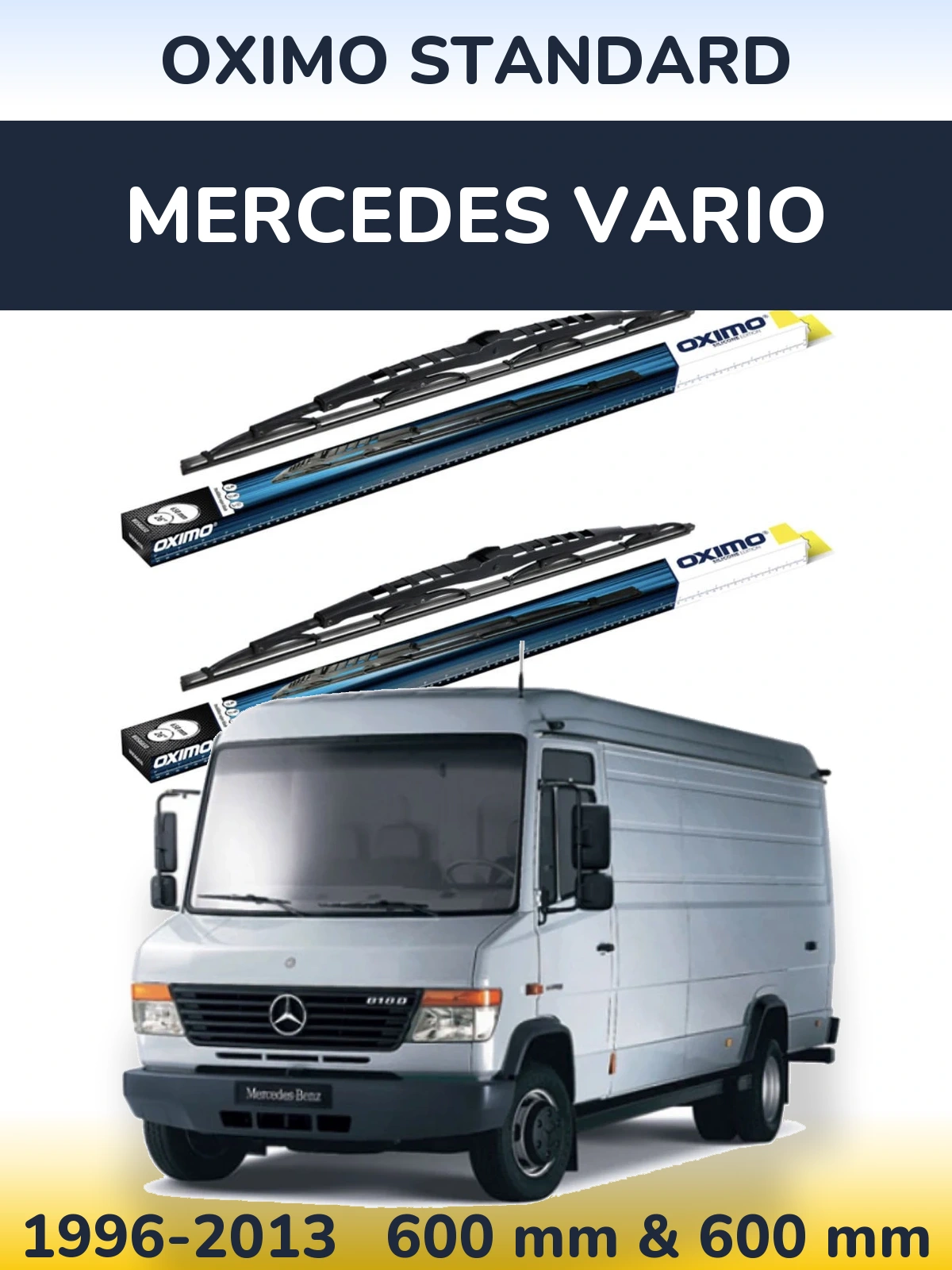 Комплект передних дворников Oximo Standard 600 & 600 мм для Mercedes Vario 1996-2013