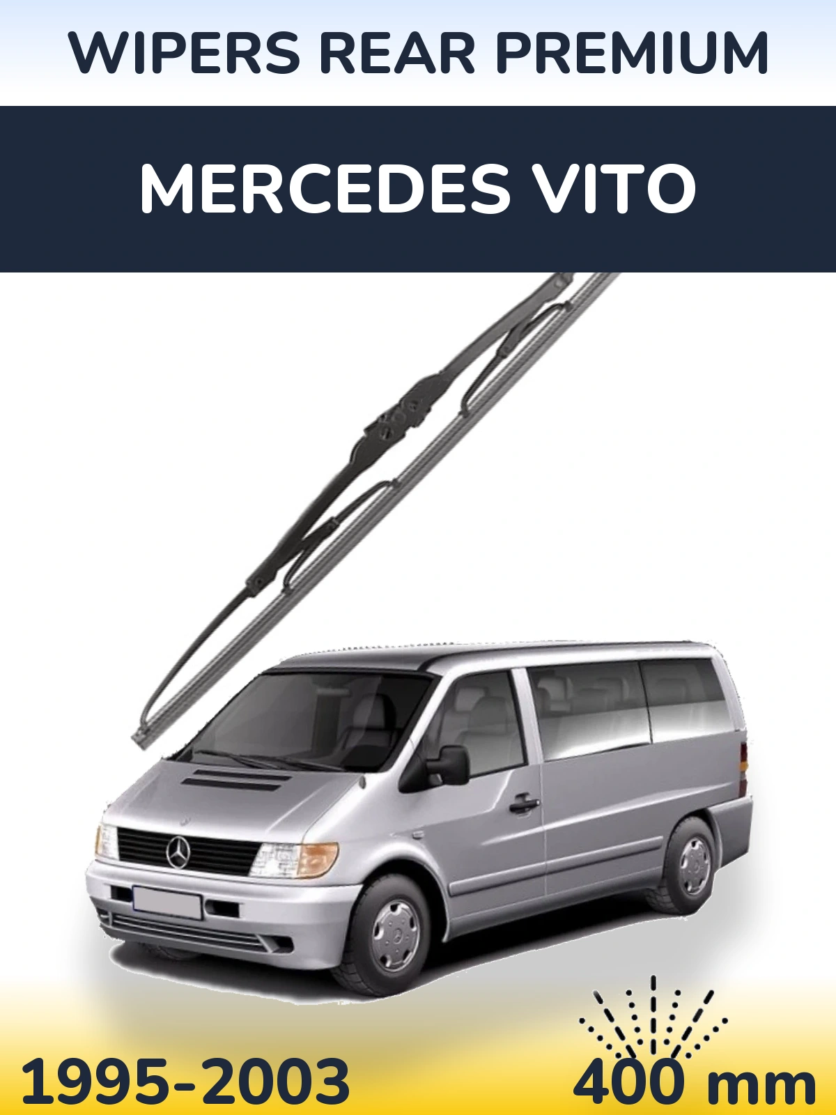 Задня щітка WIPERS REAR PREMIUM 400 мм для Mercedes Vito 1995-2003