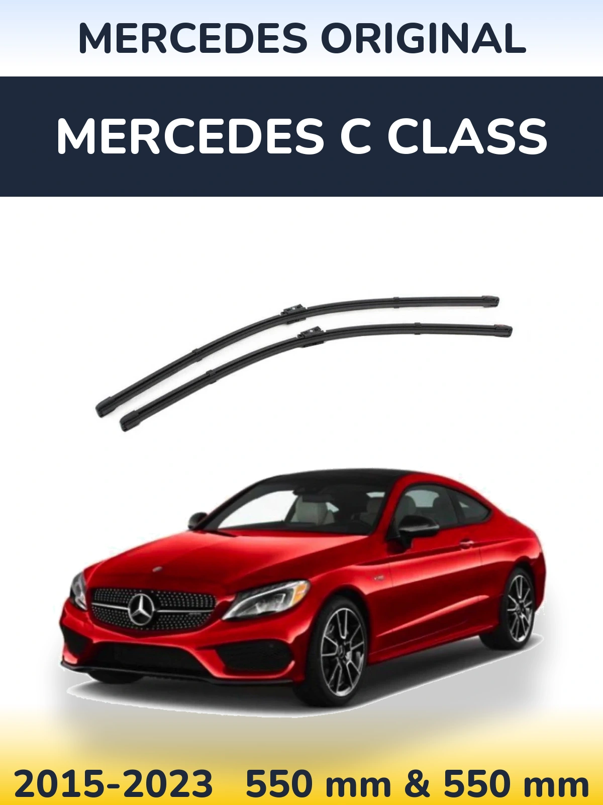 Комплект передніх щіток Mercedes OEM Mercedes Original 550 & 550 мм для Mercedes C Class 2015-2023