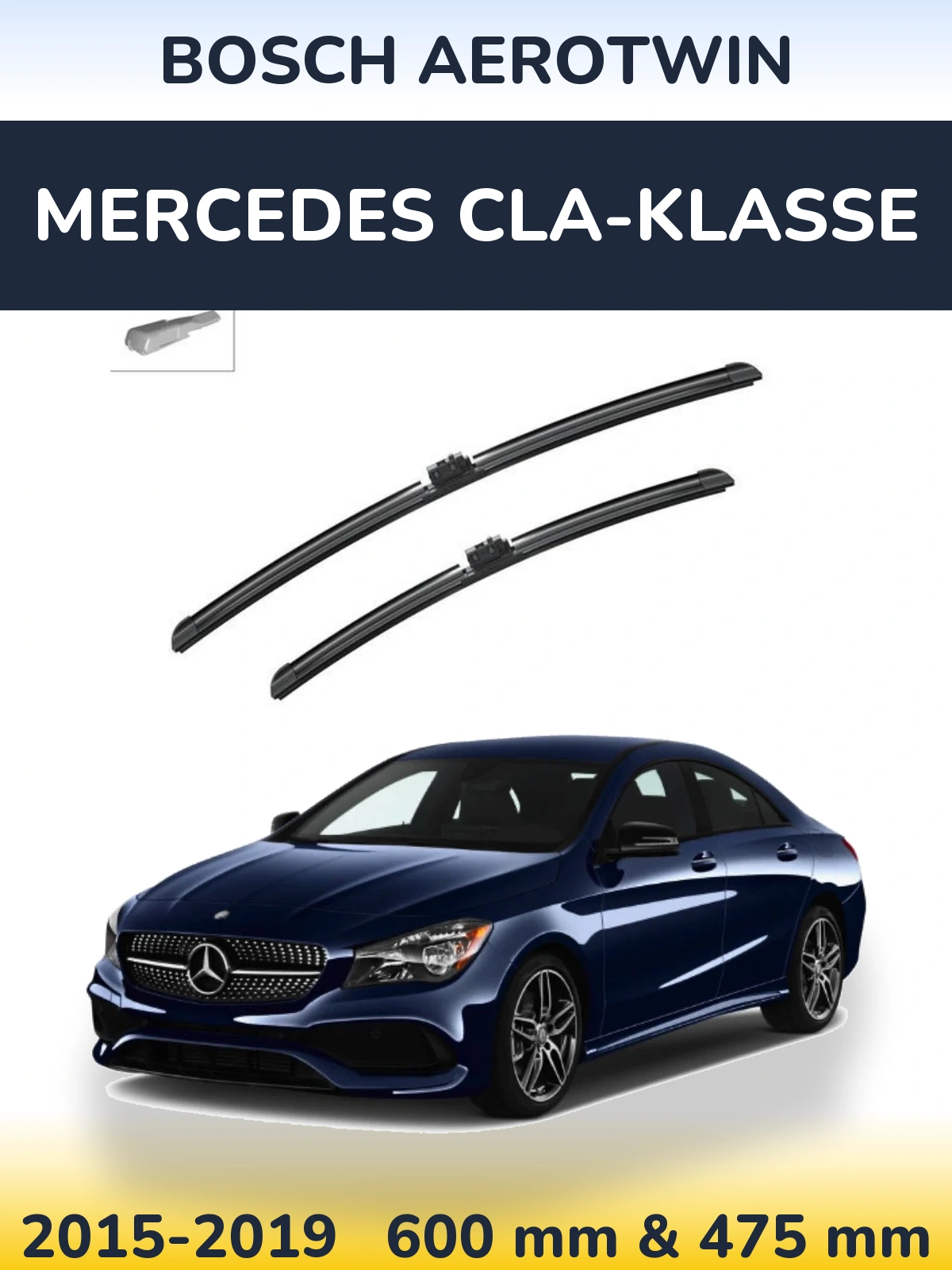 Komplet przednich wycieraczek BOSCH AeroTwin 600 & 475 mm do Mercedes CLA-Klasse 2015-2019