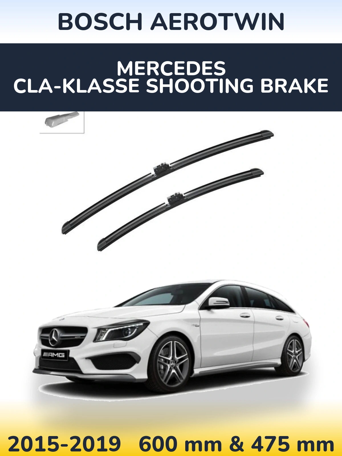 Komplet przednich wycieraczek BOSCH AeroTwin 600 & 475 mm do Mercedes CLA-Klasse Shooting Brake 2015-2019
