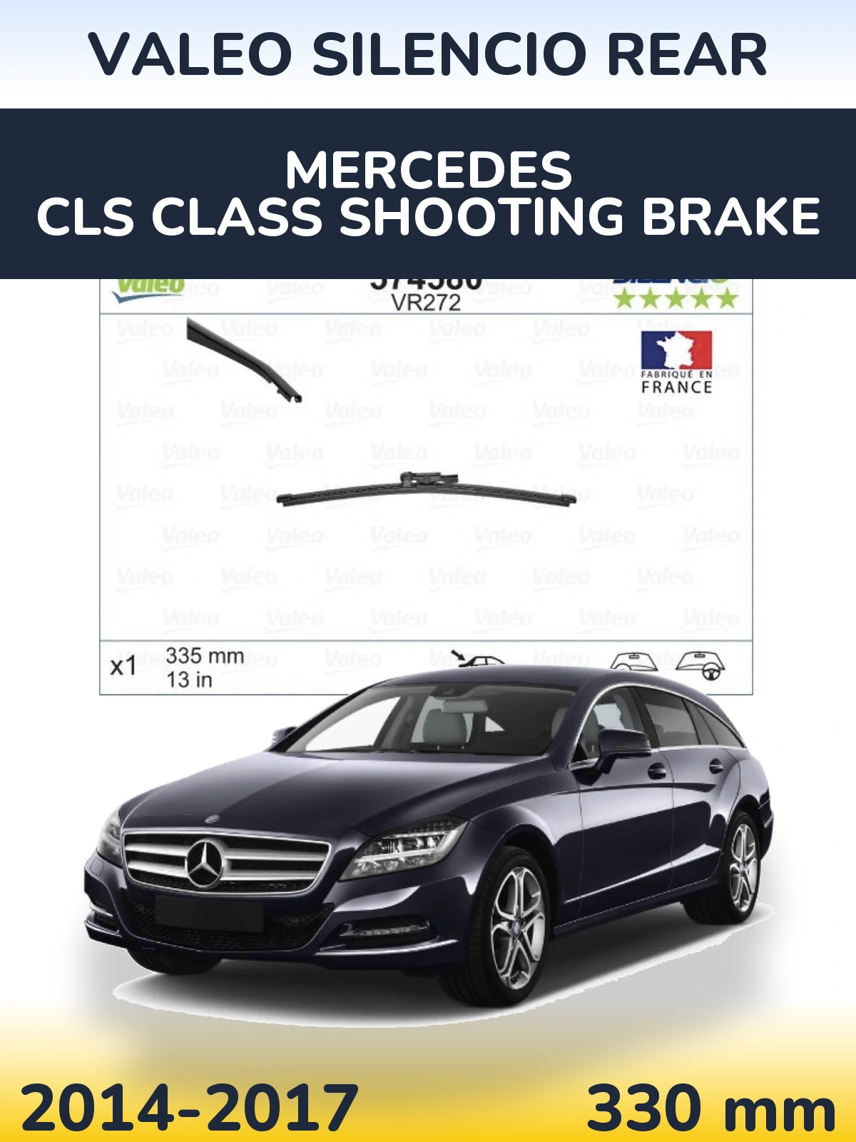 Rear wiper blade Valeo Silencio Rear 330 mm for Mercedes CLS Class Shooting Brake 2014-2017