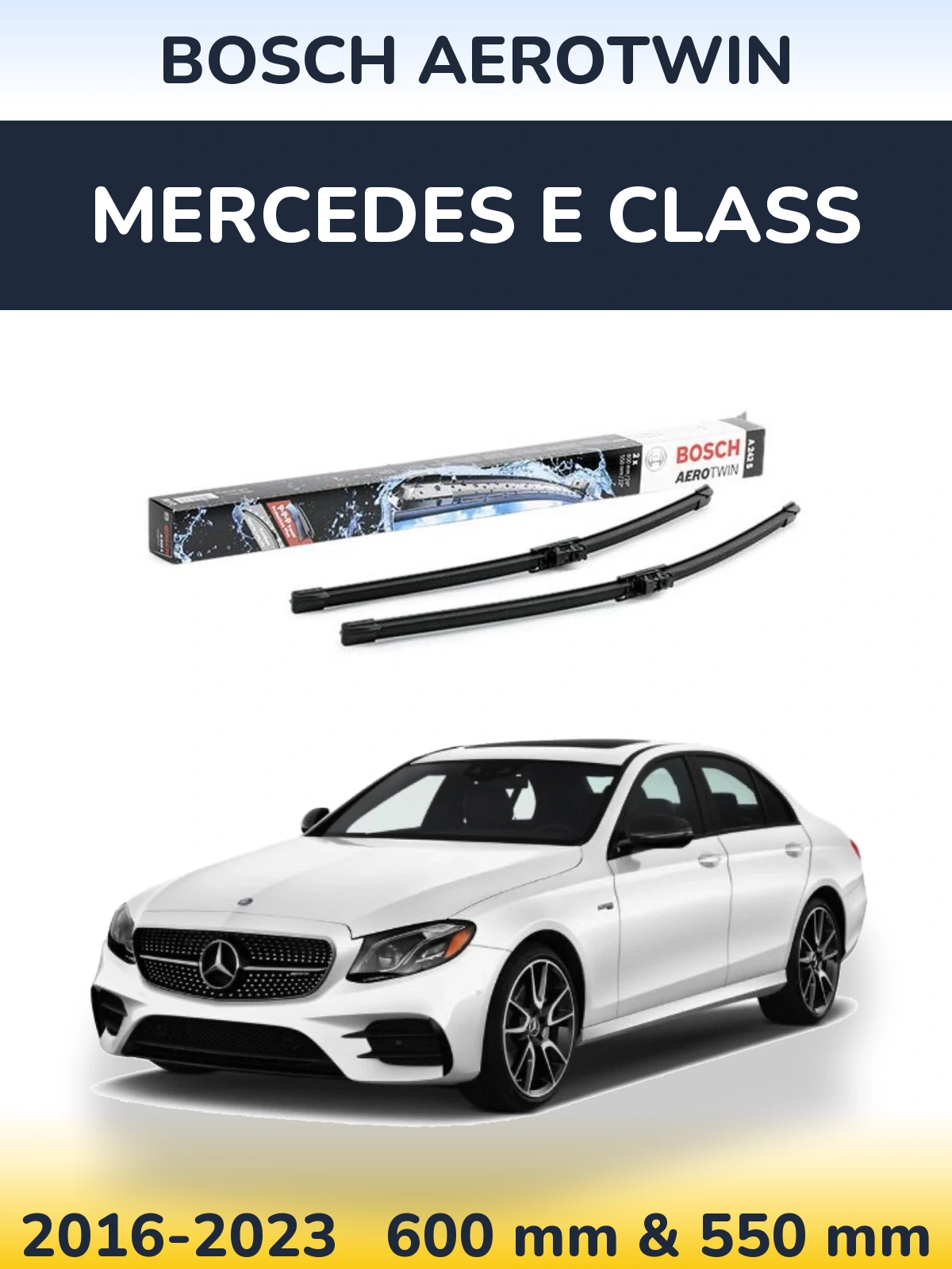 Комплект передніх щіток BOSCH AeroTwin 600 & 550 мм для Mercedes E Class 2016-2023
