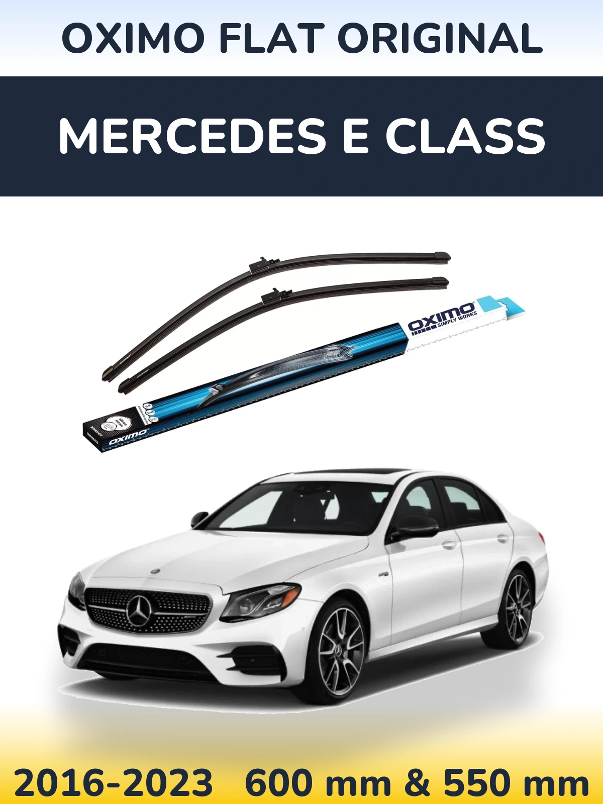 Комплект передніх щіток Oximo Flat Original 600 & 550 мм для Mercedes E Class 2016-2023