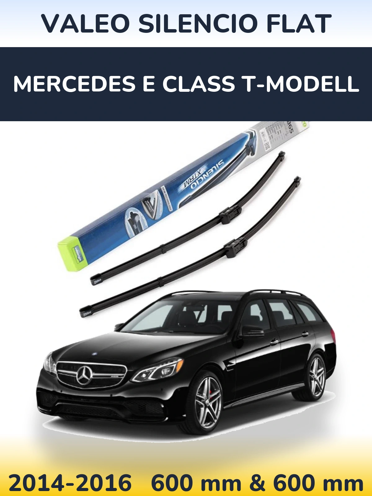 Komplet przednich wycieraczek Valeo Silencio Flat 600 & 600 mm do Mercedes Klasa E T-Modell 2014-2016